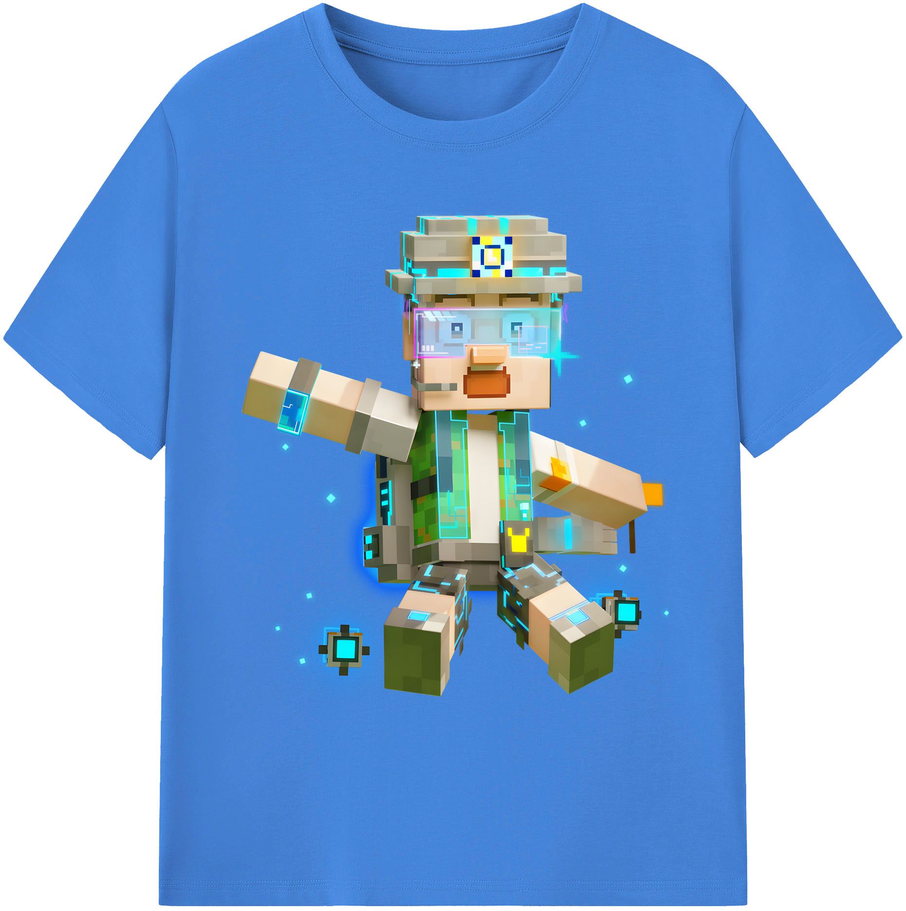 （画像用） マインクラフト ブロックの世界 Minecraft MC Block world 綿100％ メンズ半袖Tシャツ｜肌触りやわらか＆通気性