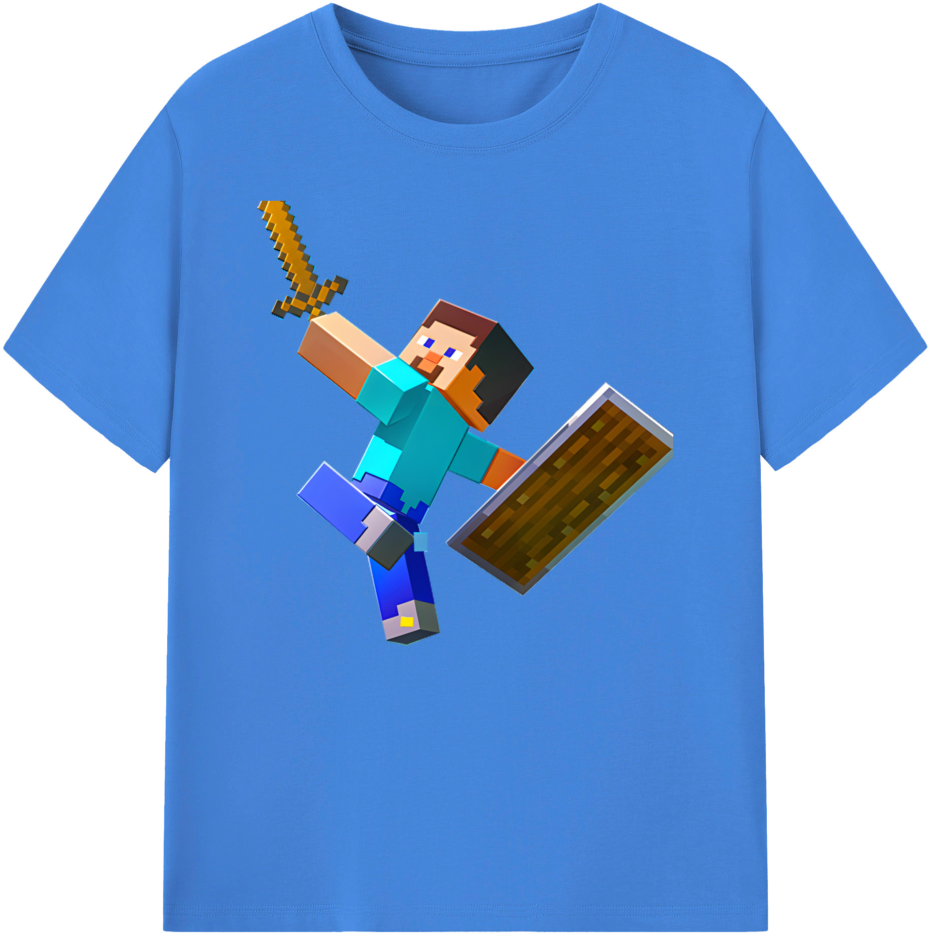 （画像用） マインクラフト ブロックの世界 Minecraft MC Block world 綿100％ メンズ半袖Tシャツ｜肌触りやわらか＆通気性