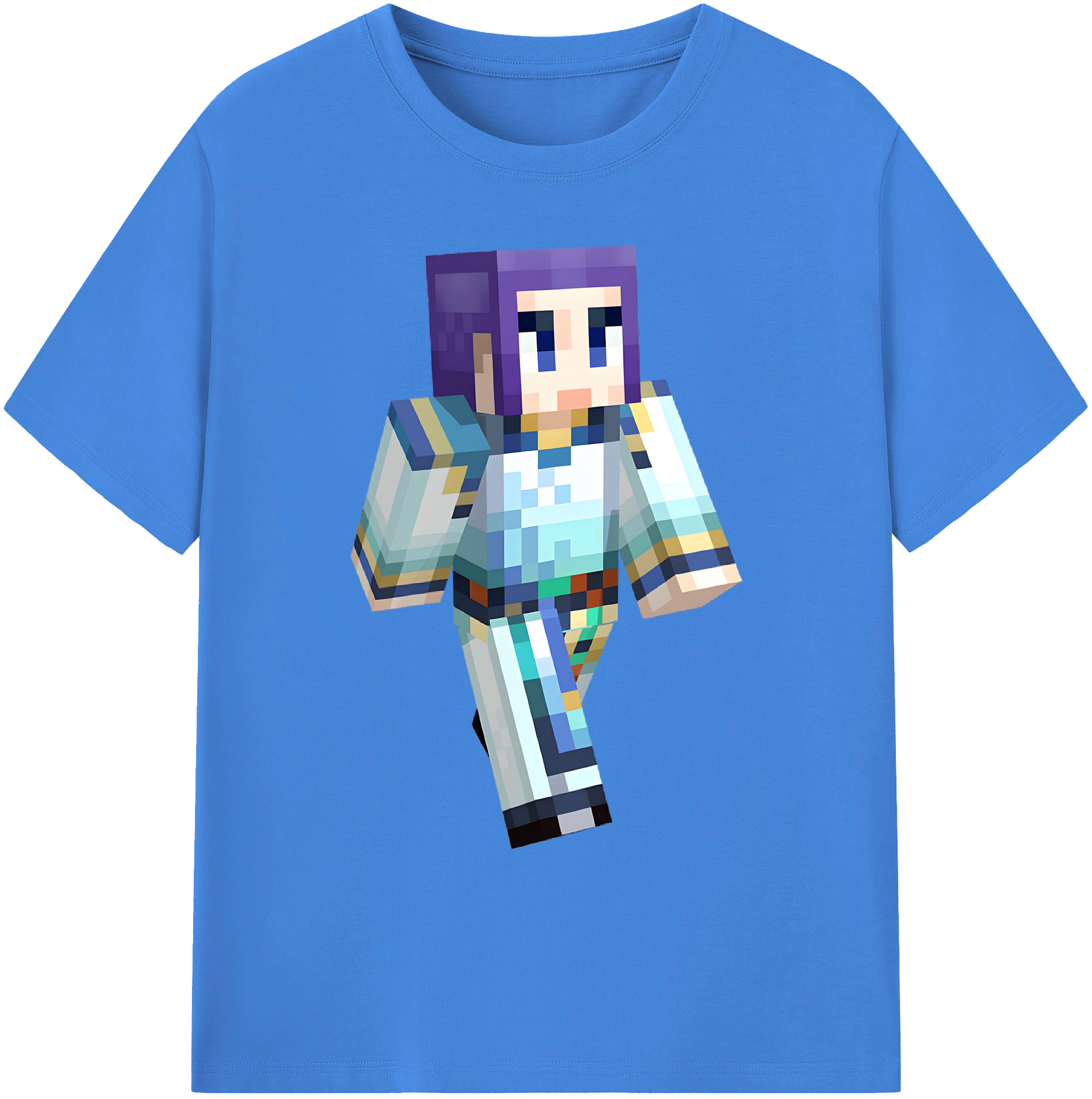 （画像用） マインクラフト ブロックの世界 Minecraft MC Block world 綿100％ メンズ半袖Tシャツ｜肌触りやわらか＆通気性