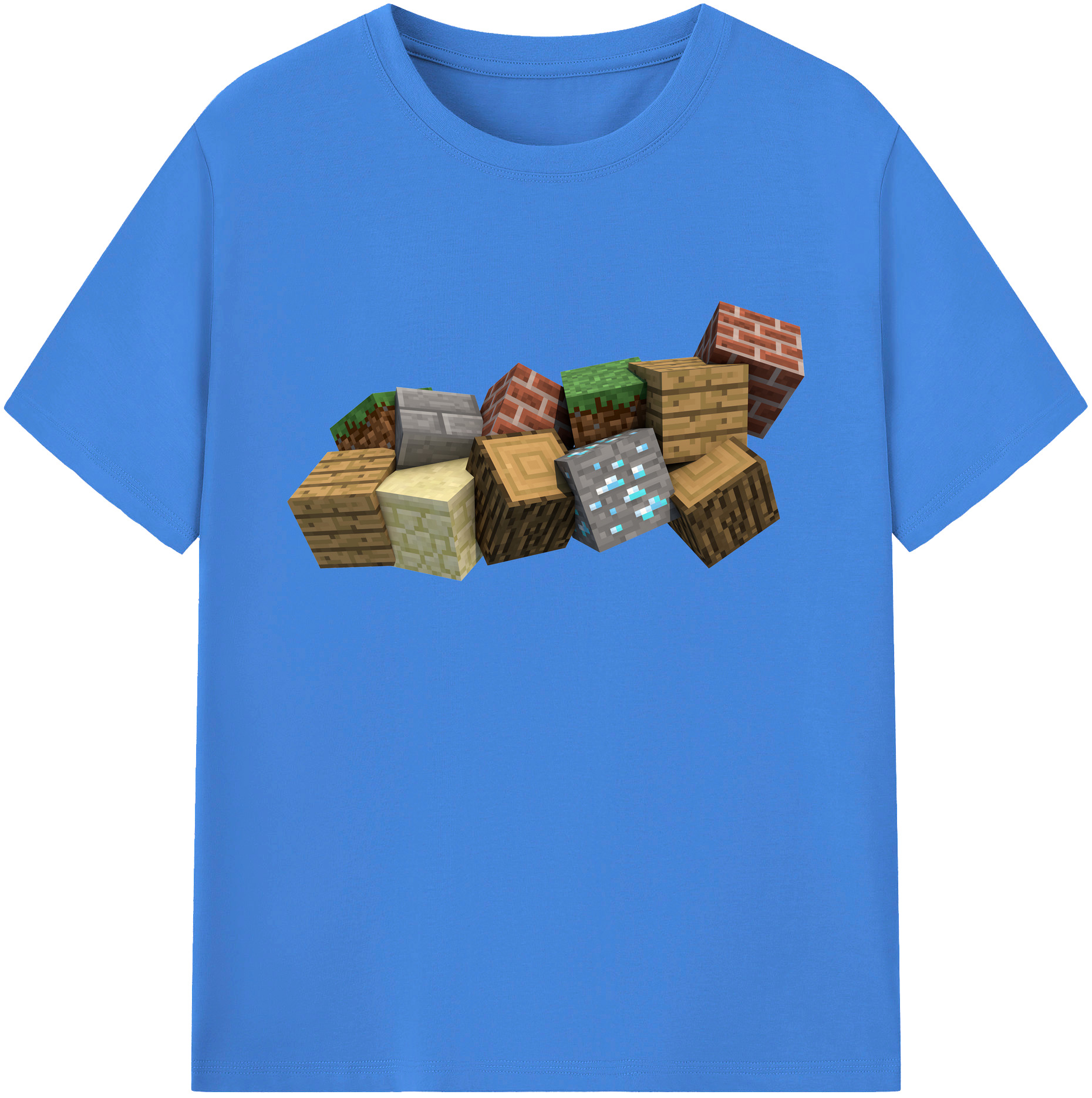（画像用） マインクラフト ブロックの世界 Minecraft MC Block world 綿100％ メンズ半袖Tシャツ｜肌触りやわらか＆通気性