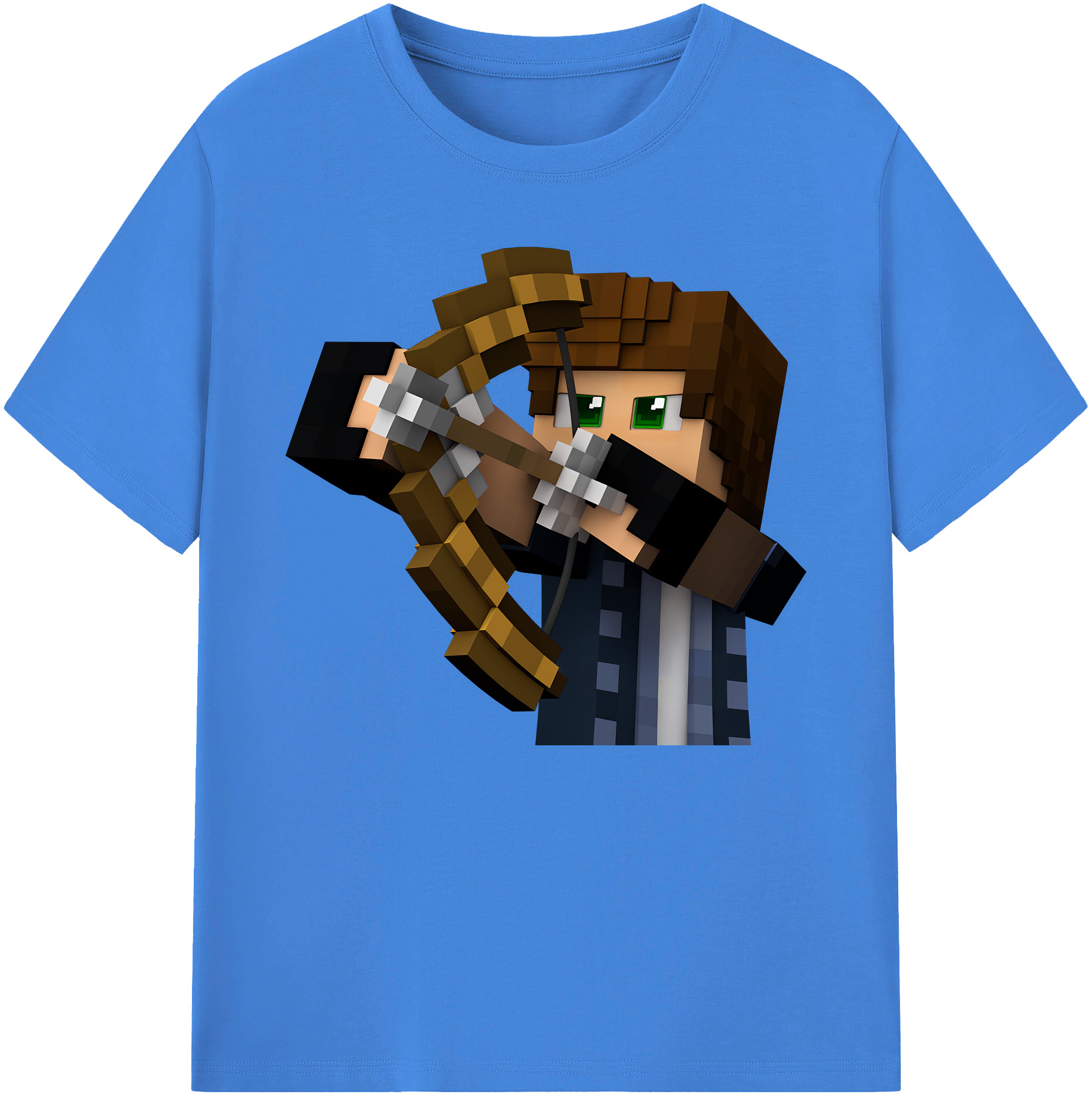 （画像用） マインクラフト ブロックの世界 Minecraft MC Block world 綿100％ メンズ半袖Tシャツ｜肌触りやわらか＆通気性