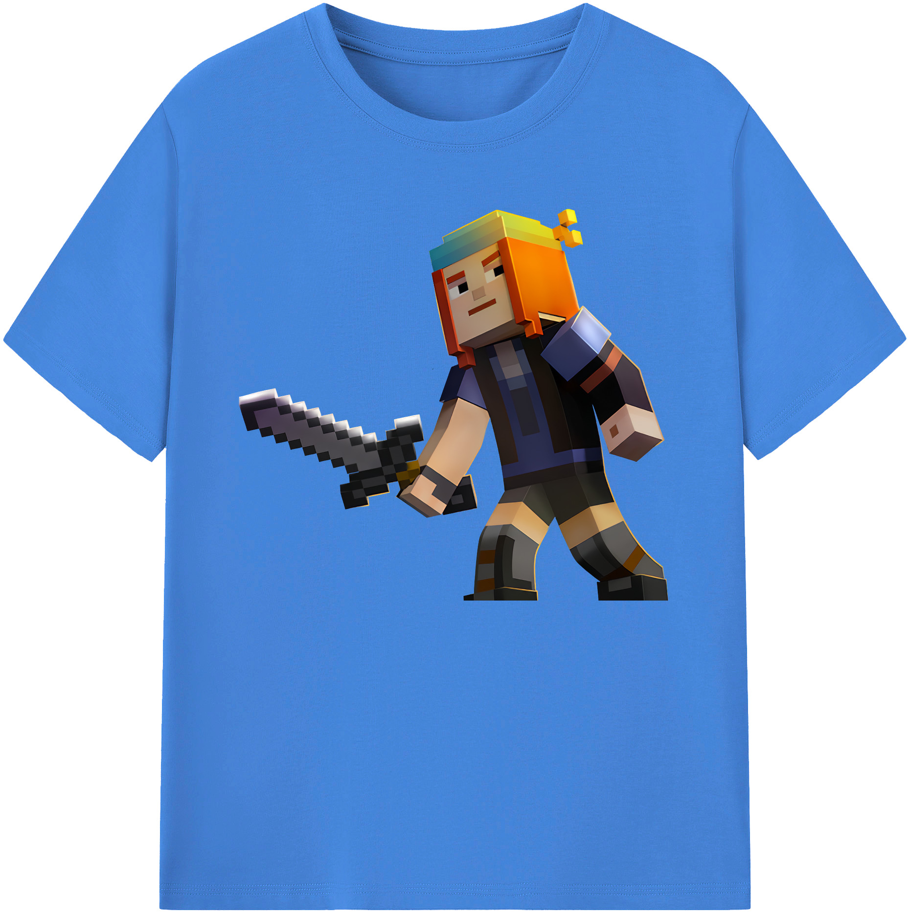 （画像用） マインクラフト ブロックの世界 Minecraft MC Block world 綿100％ メンズ半袖Tシャツ｜肌触りやわらか＆通気性
