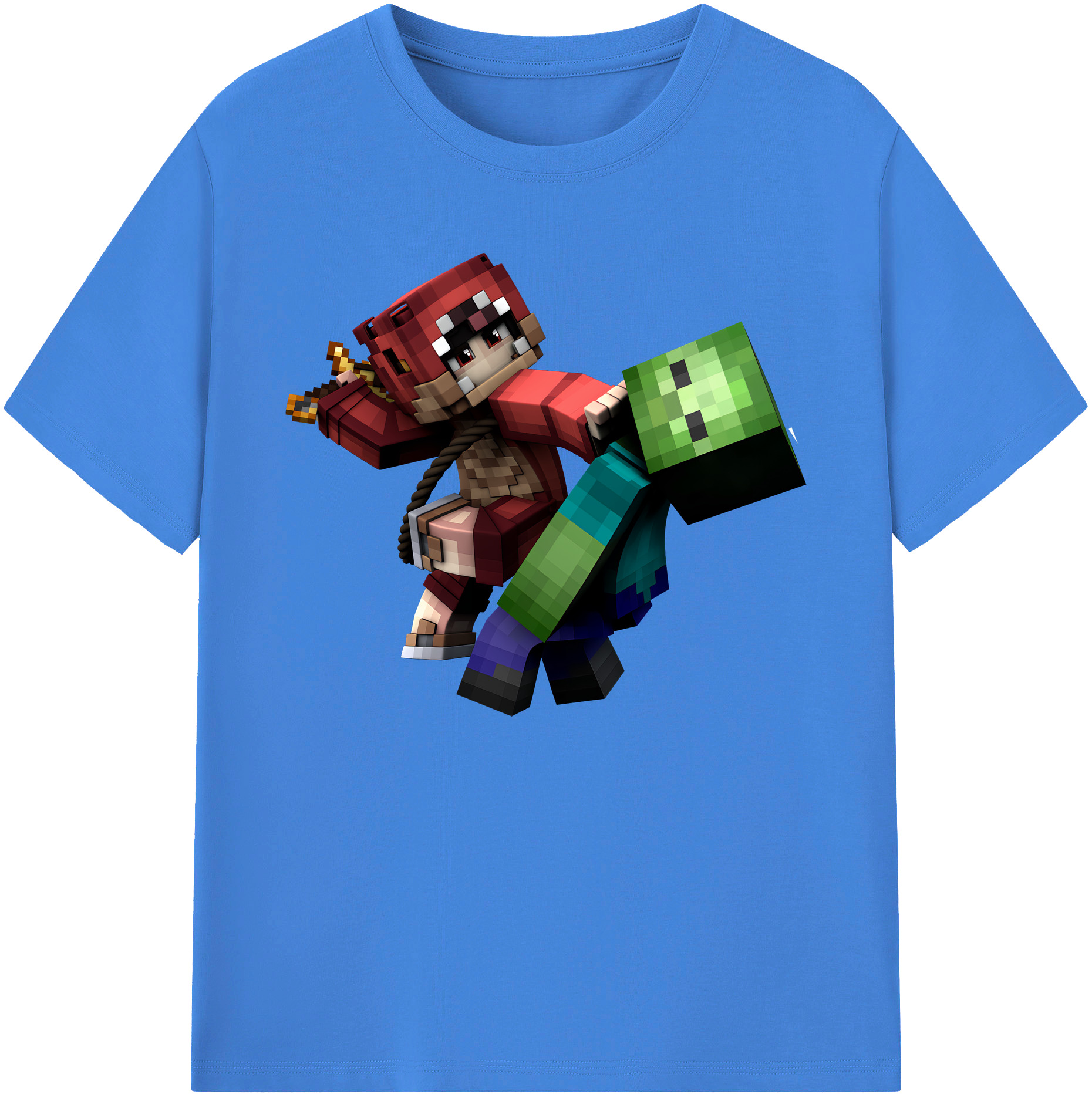 （画像用） マインクラフト ブロックの世界 Minecraft MC Block world 綿100％ メンズ半袖Tシャツ｜肌触りやわらか＆通気性