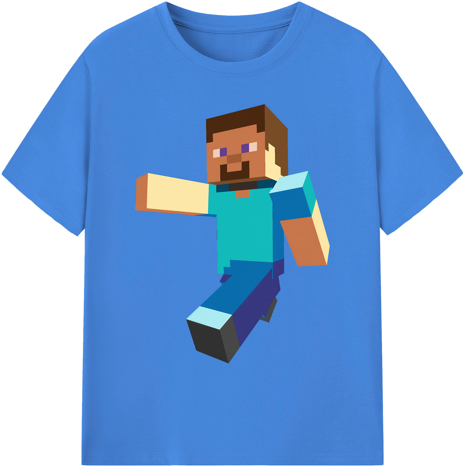 （画像用） マインクラフト ブロックの世界 Minecraft MC Block world 綿100％ メンズ半袖Tシャツ｜肌触りやわらか＆通気性