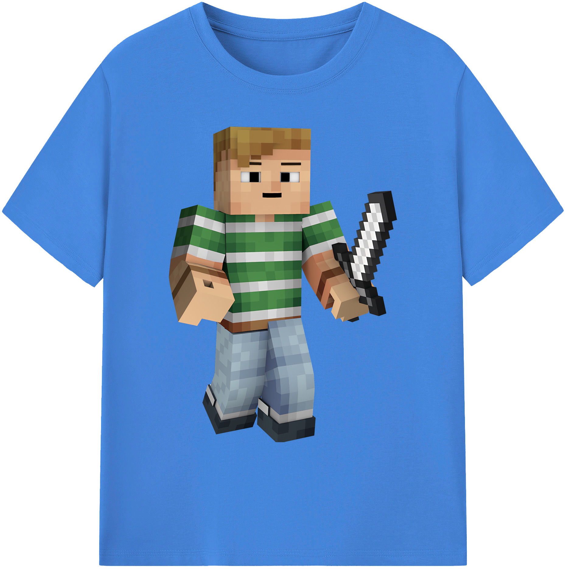 （画像用） マインクラフト ブロックの世界 Minecraft MC Block world 綿100％ メンズ半袖Tシャツ｜肌触りやわらか＆通気性