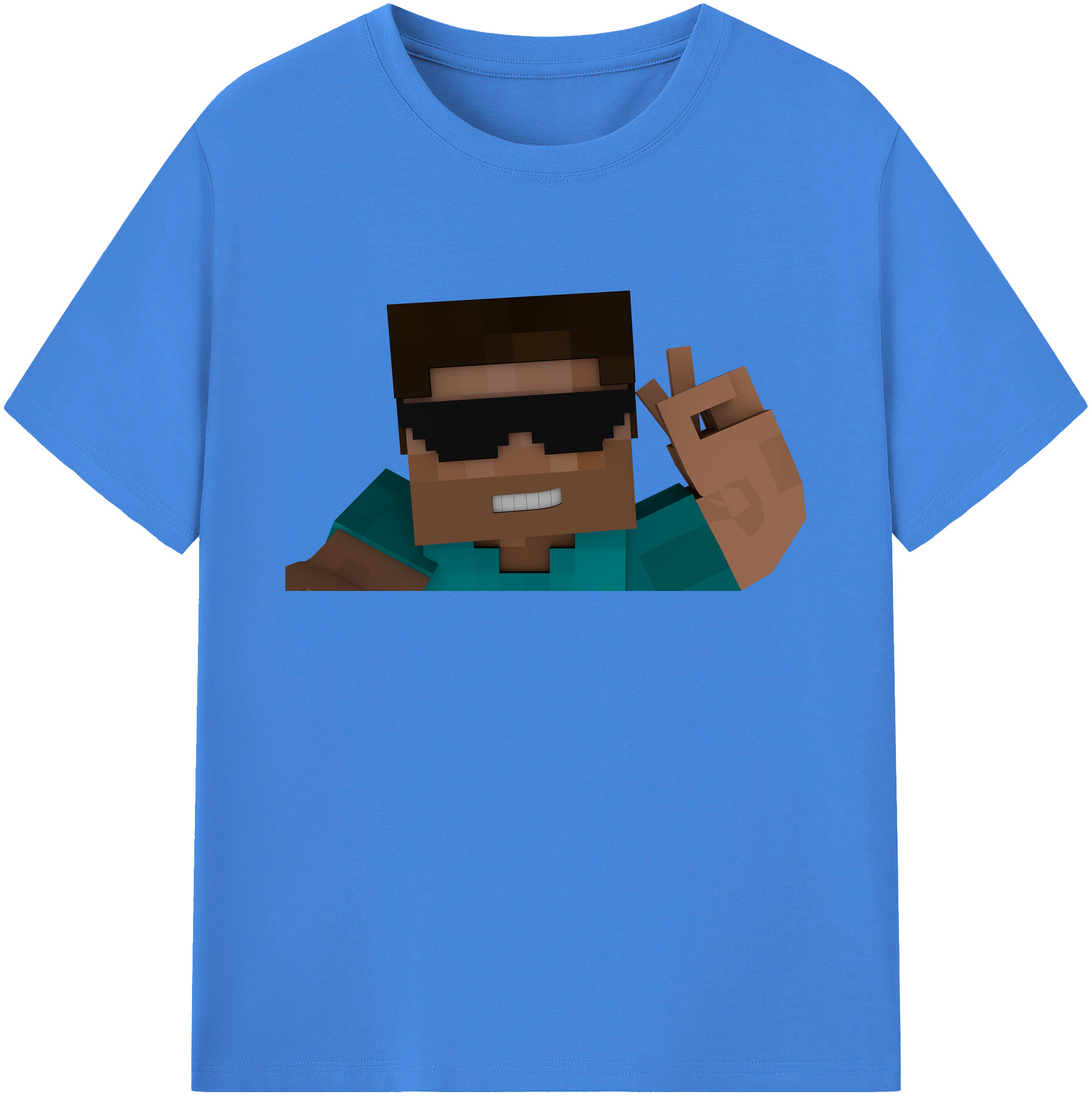 （画像用） マインクラフト ブロックの世界 Minecraft MC Block world 綿100％ メンズ半袖Tシャツ｜肌触りやわらか＆通気性