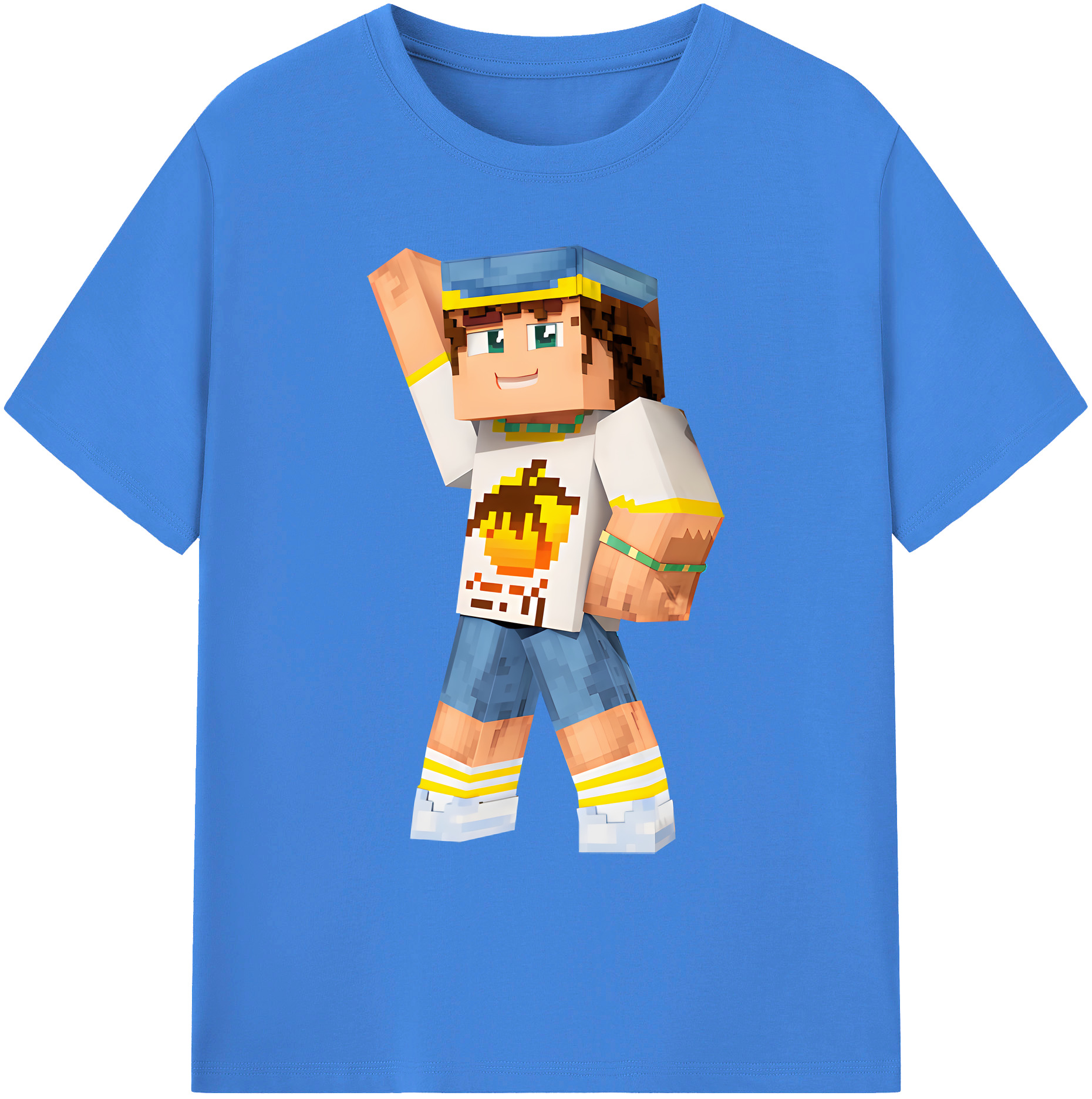 （画像用） マインクラフト ブロックの世界 Minecraft MC Block world 綿100％ メンズ半袖Tシャツ｜肌触りやわらか＆通気性
