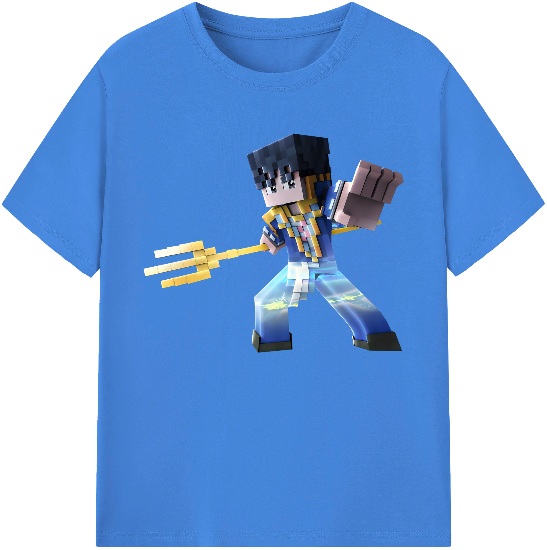 （画像用） マインクラフト ブロックの世界 Minecraft MC Block world 綿100％ メンズ半袖Tシャツ｜肌触りやわらか＆通気性
