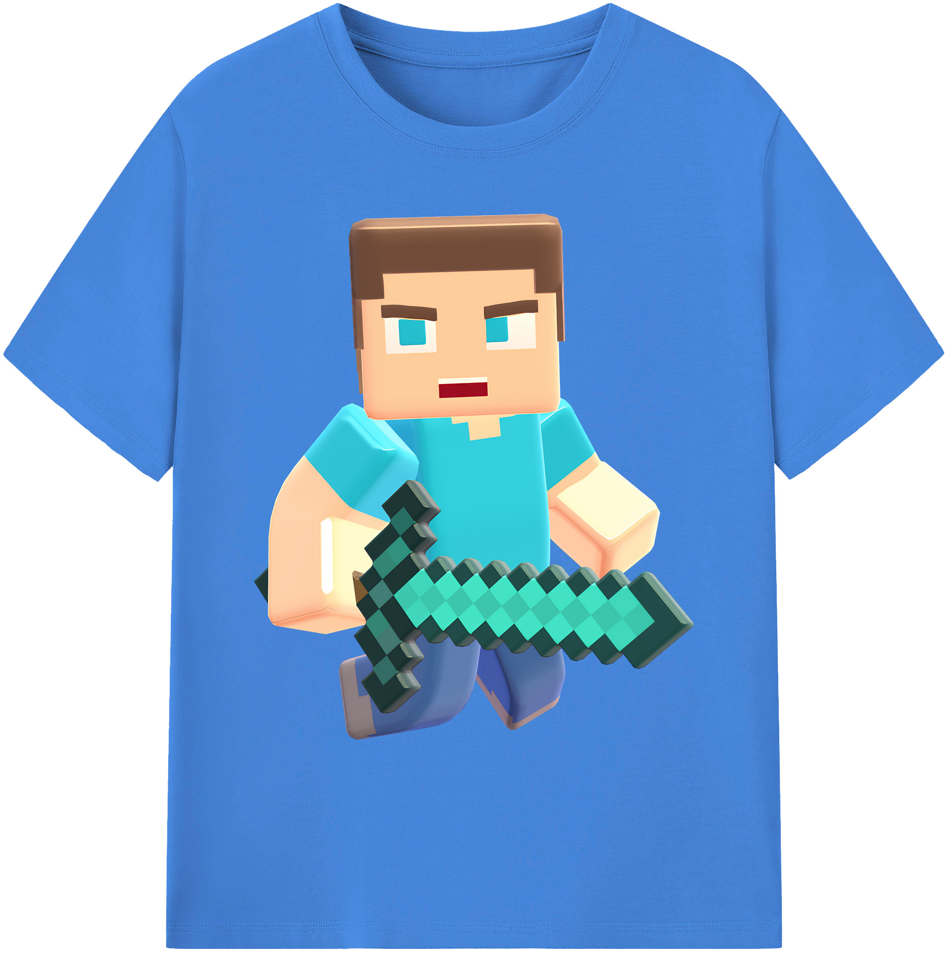 （画像用） マインクラフト ブロックの世界 Minecraft MC Block world 綿100％ メンズ半袖Tシャツ｜肌触りやわらか＆通気性