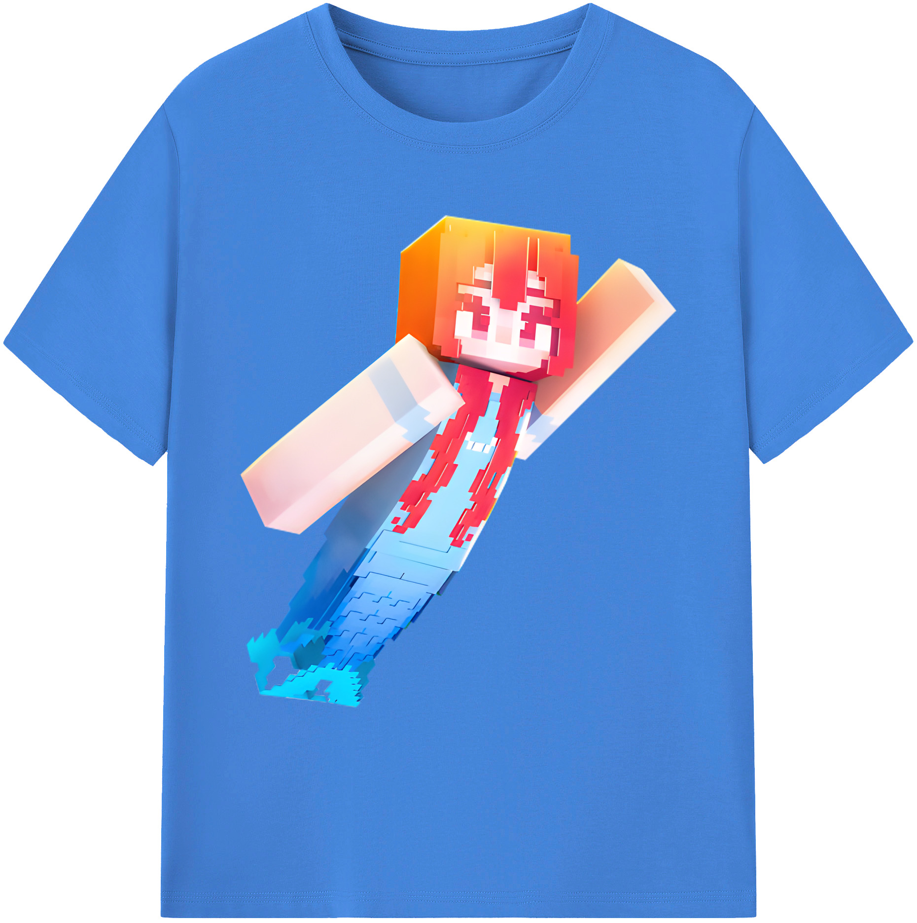 （画像用） マインクラフト ブロックの世界 Minecraft MC Block world 綿100％ メンズ半袖Tシャツ｜肌触りやわらか＆通気性