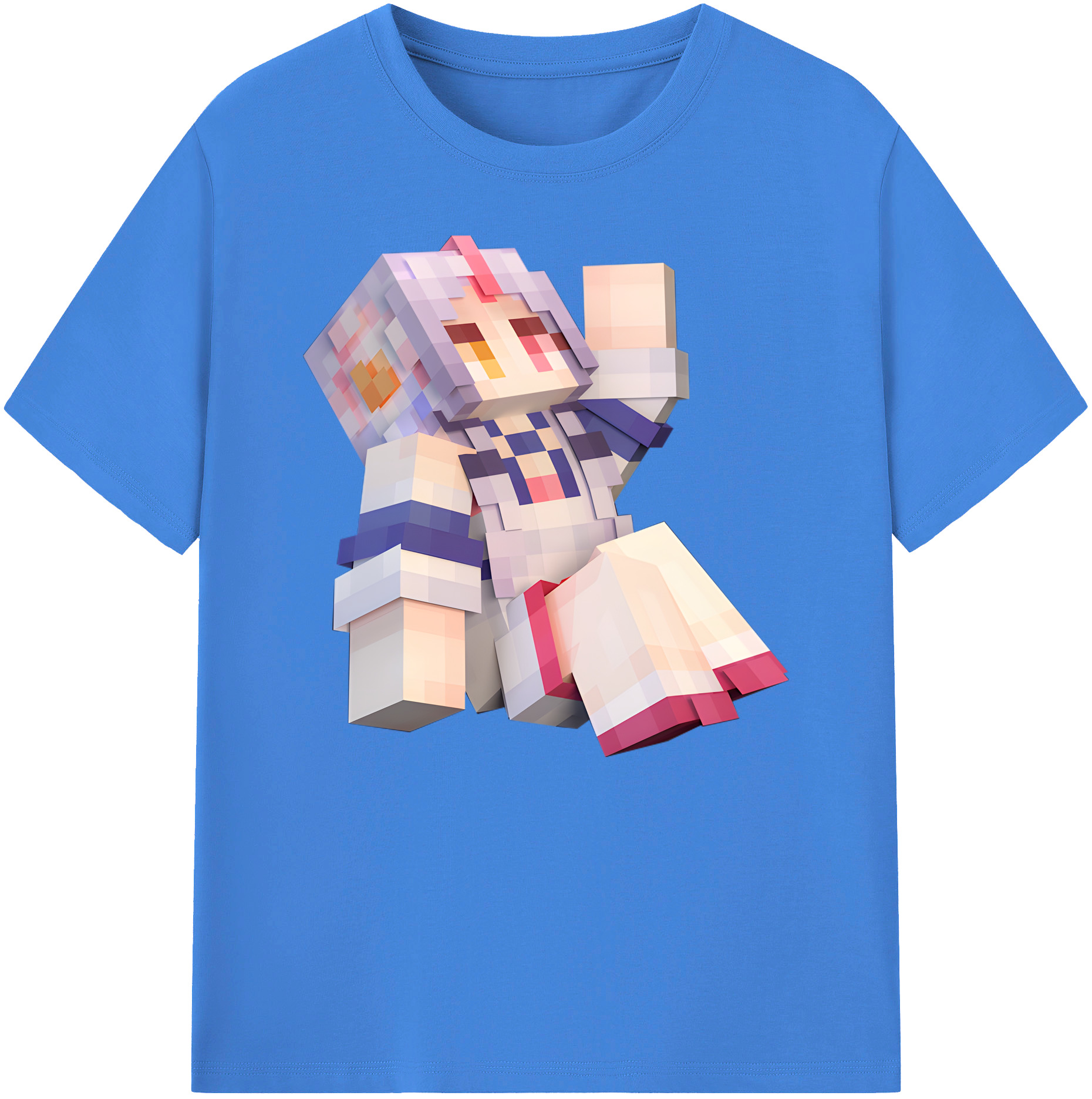 （画像用） マインクラフト ブロックの世界 Minecraft MC Block world 綿100％ メンズ半袖Tシャツ｜肌触りやわらか＆通気性