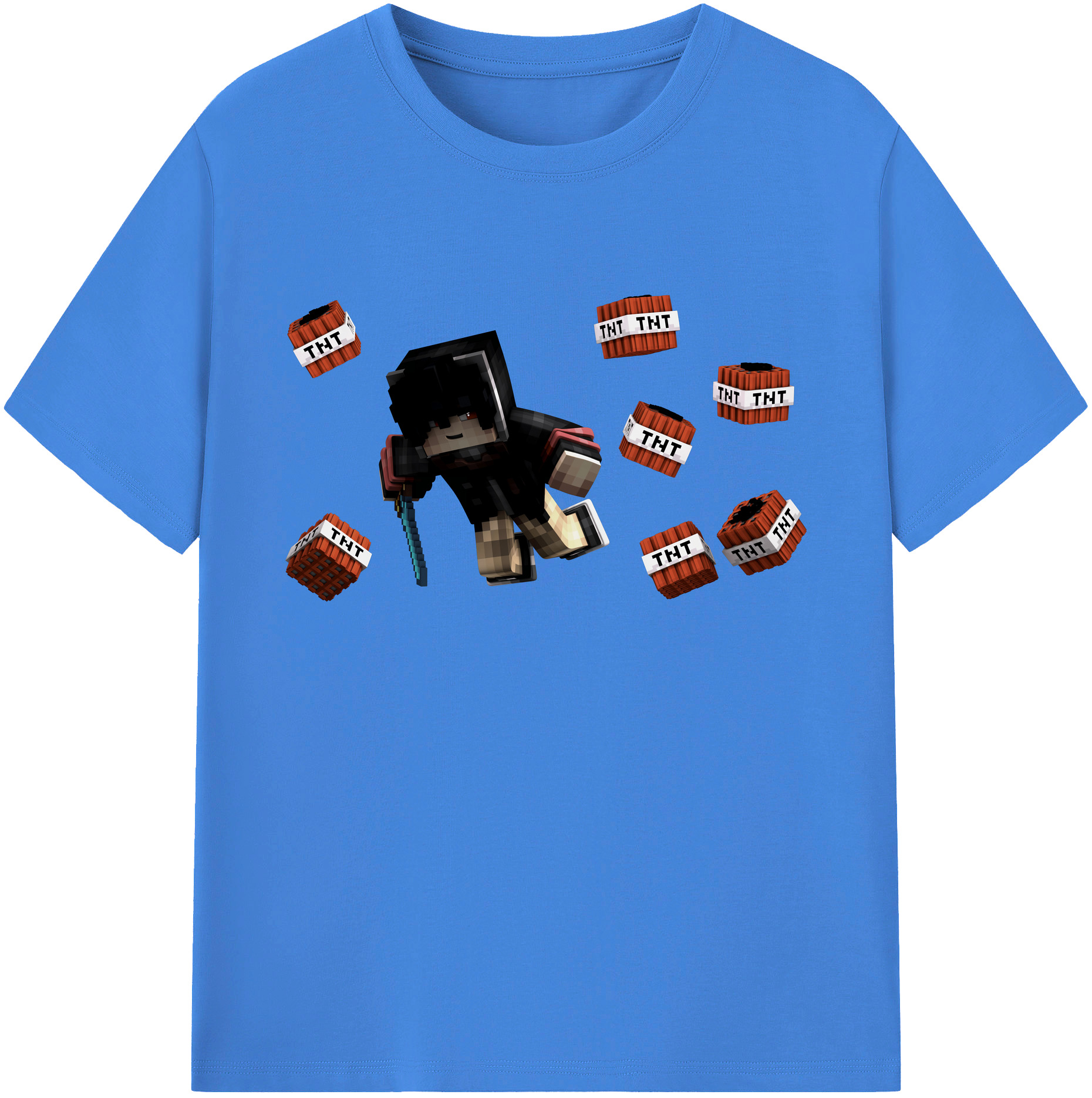 （画像用） マインクラフト ブロックの世界 Minecraft MC Block world 綿100％ メンズ半袖Tシャツ｜肌触りやわらか＆通気性