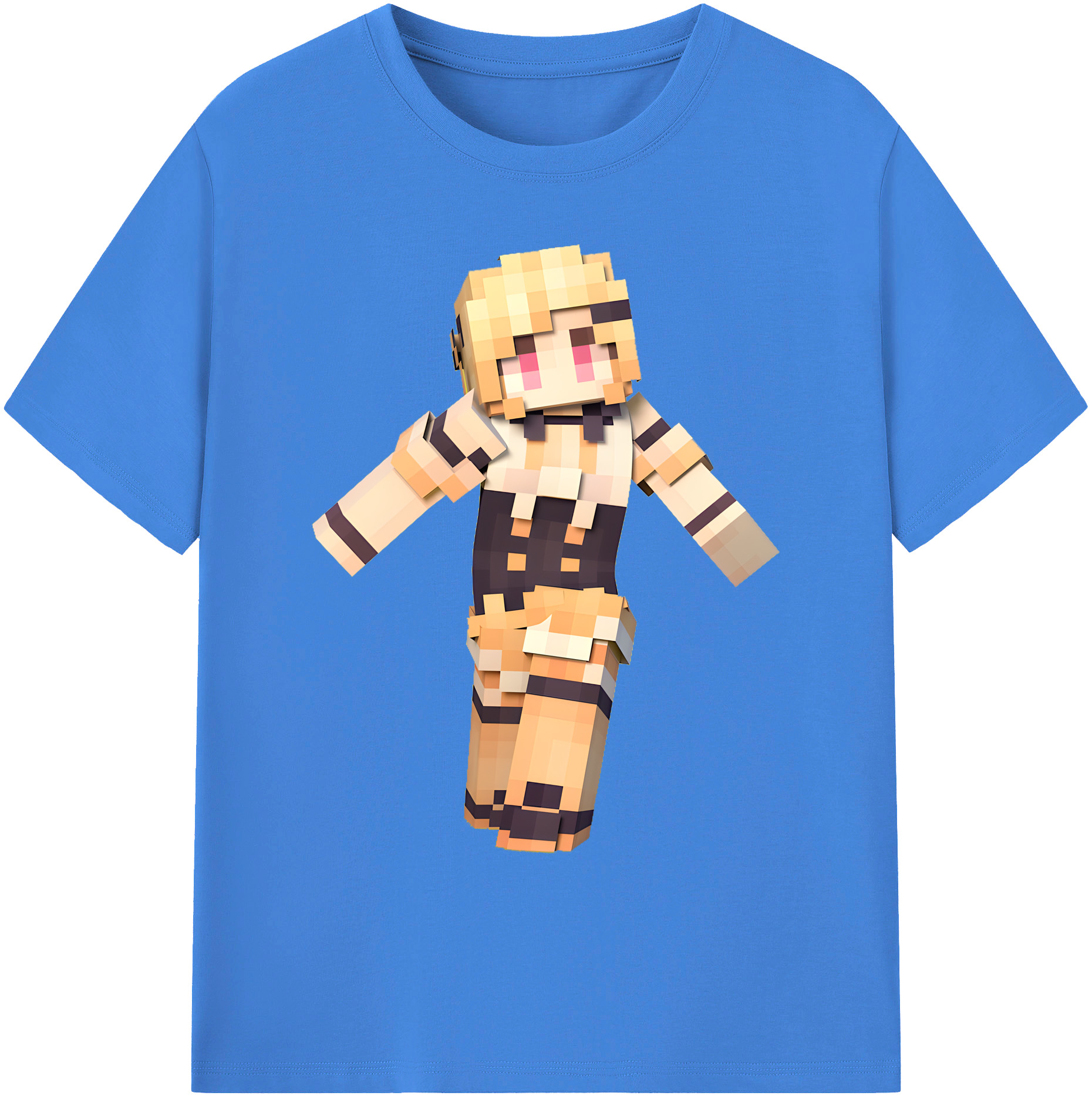 （画像用） マインクラフト ブロックの世界 Minecraft MC Block world 綿100％ メンズ半袖Tシャツ｜肌触りやわらか＆通気性