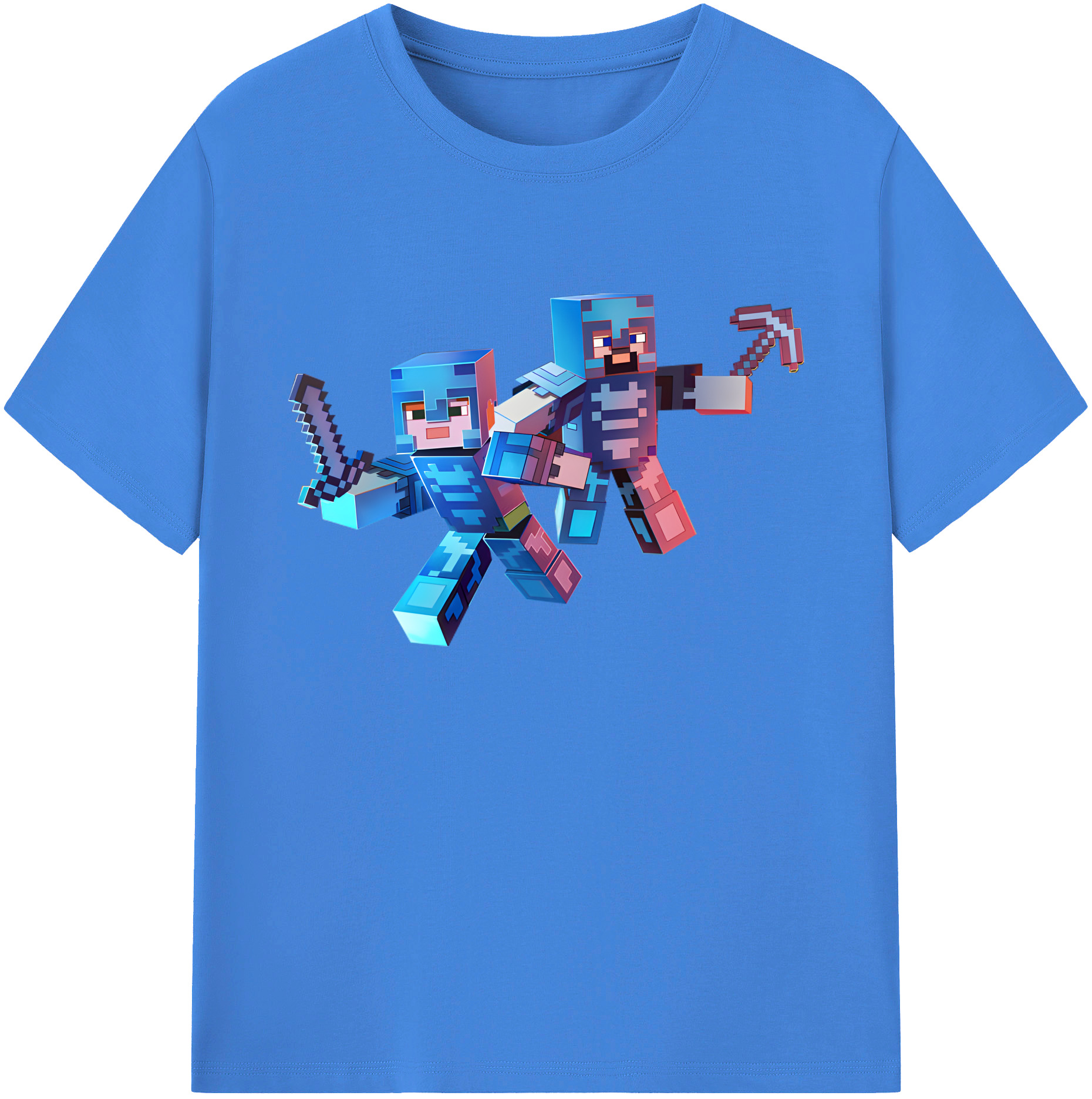 （画像用） マインクラフト ブロックの世界 Minecraft MC Block world 綿100％ メンズ半袖Tシャツ｜肌触りやわらか＆通気性