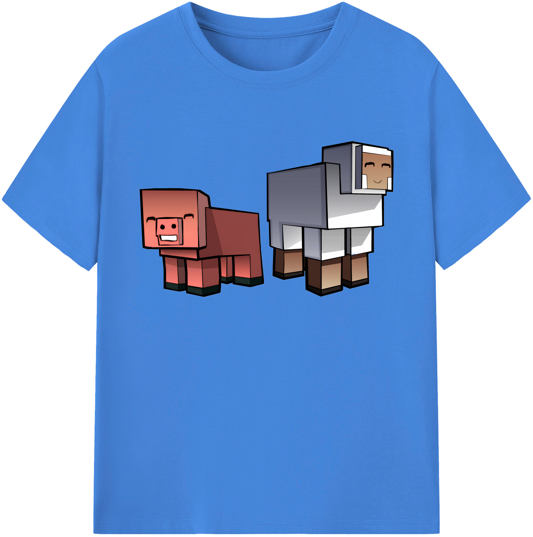 （画像用） マインクラフト ブロックの世界 Minecraft MC Block world 綿100％ メンズ半袖Tシャツ｜肌触りやわらか＆通気性