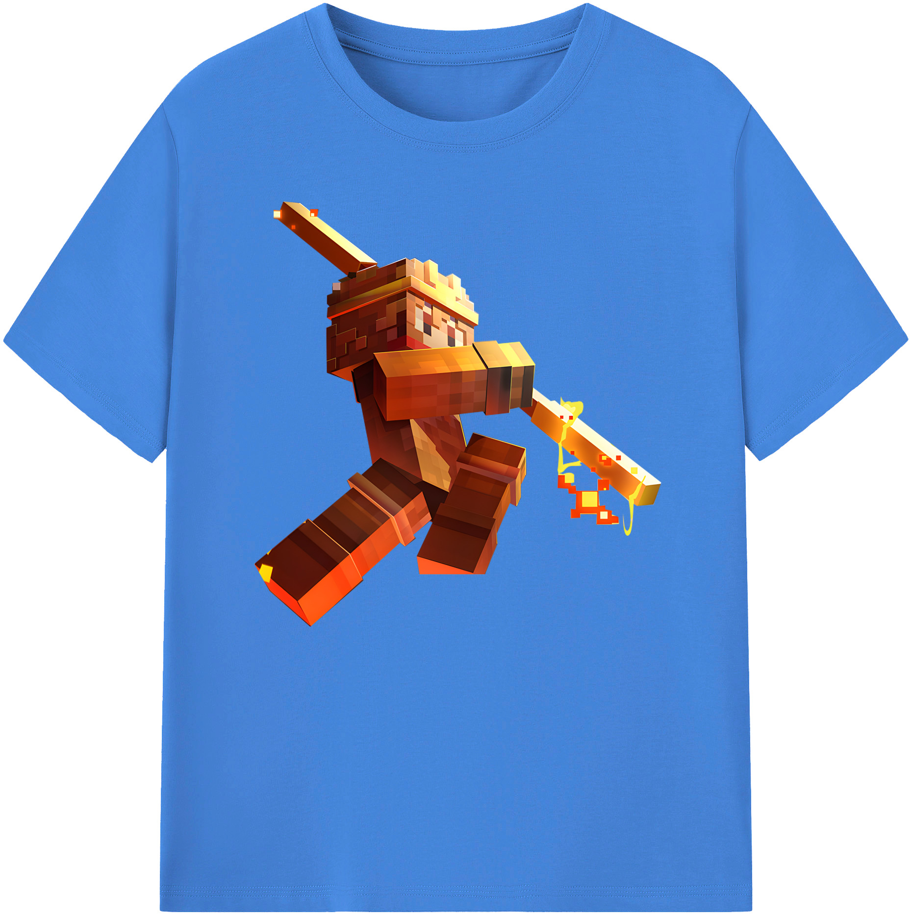 （画像用） マインクラフト ブロックの世界 Minecraft MC Block world 綿100％ メンズ半袖Tシャツ｜肌触りやわらか＆通気性