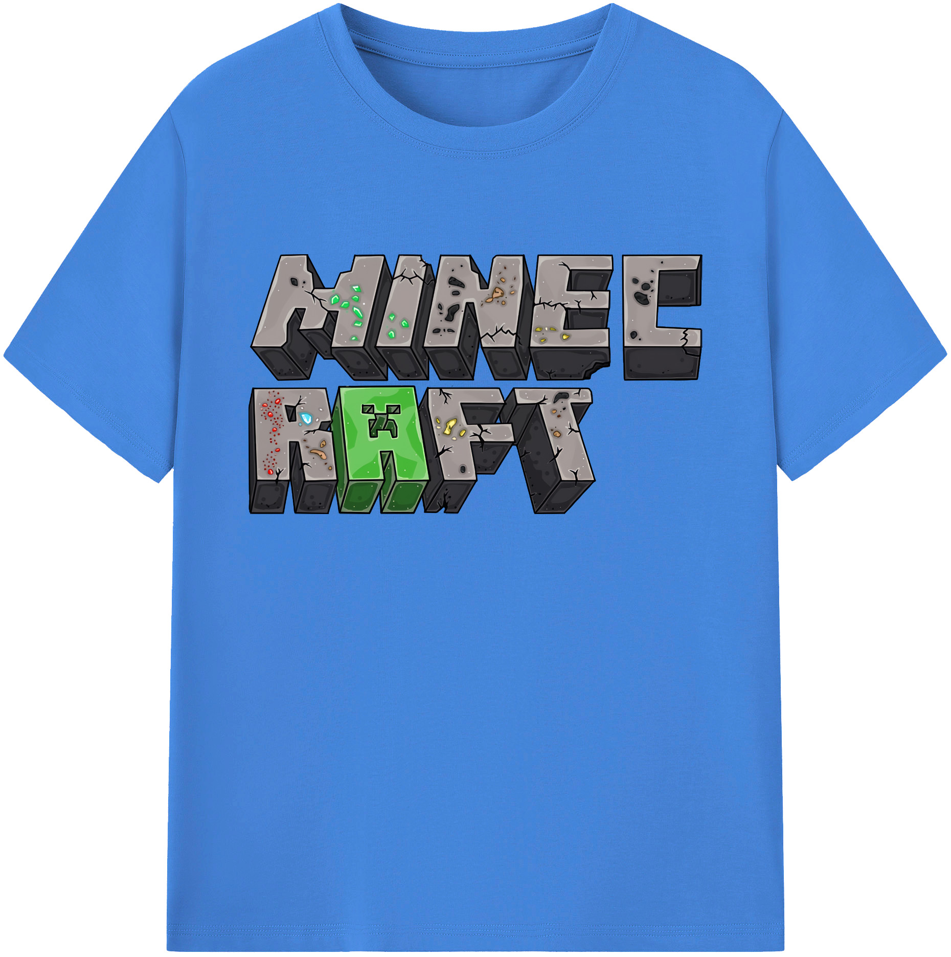 （画像用） マインクラフト ブロックの世界 Minecraft MC Block world 綿100％ メンズ半袖Tシャツ｜肌触りやわらか＆通気性