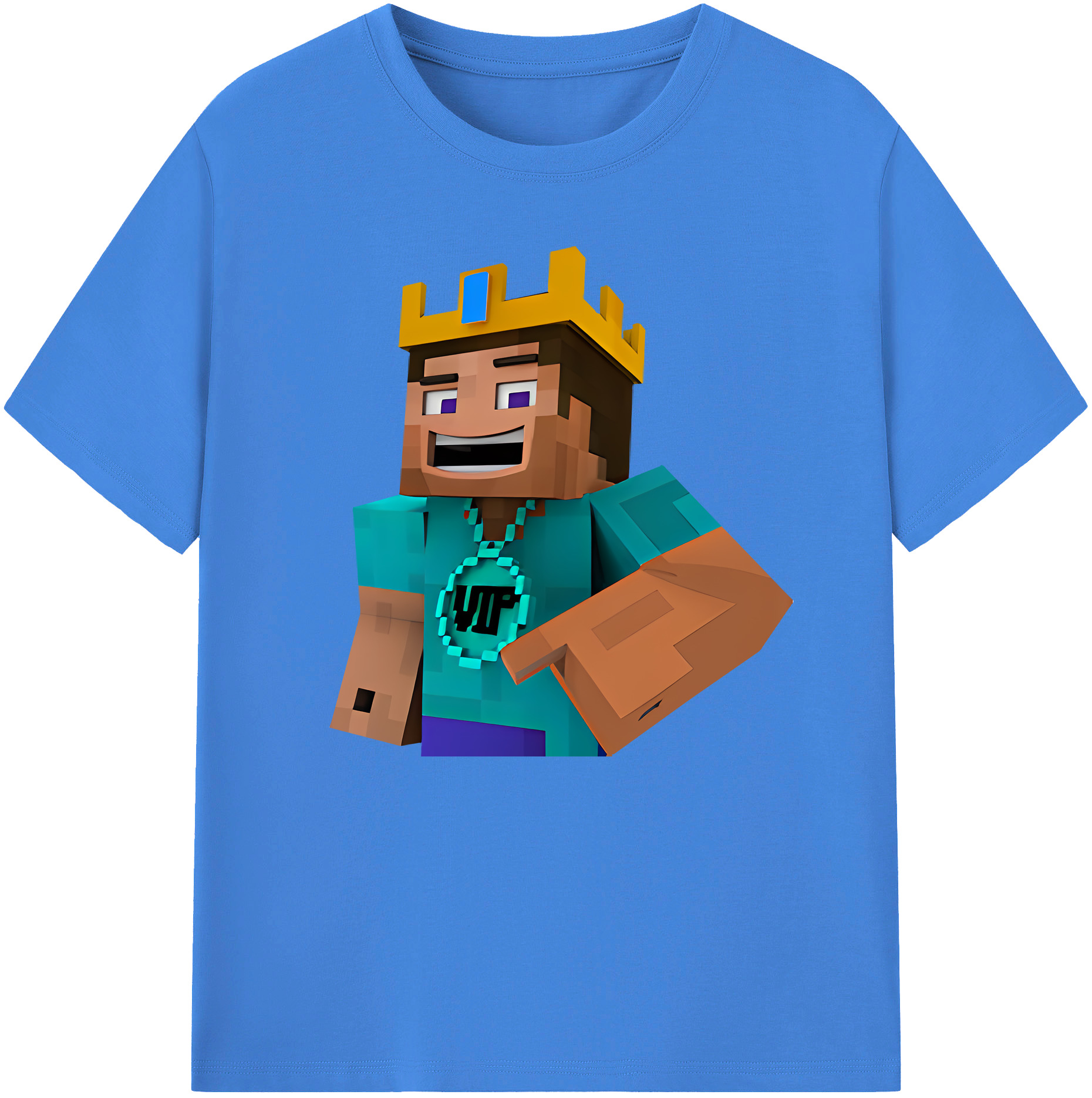 （画像用） マインクラフト ブロックの世界 Minecraft MC Block world 綿100％ メンズ半袖Tシャツ｜肌触りやわらか＆通気性