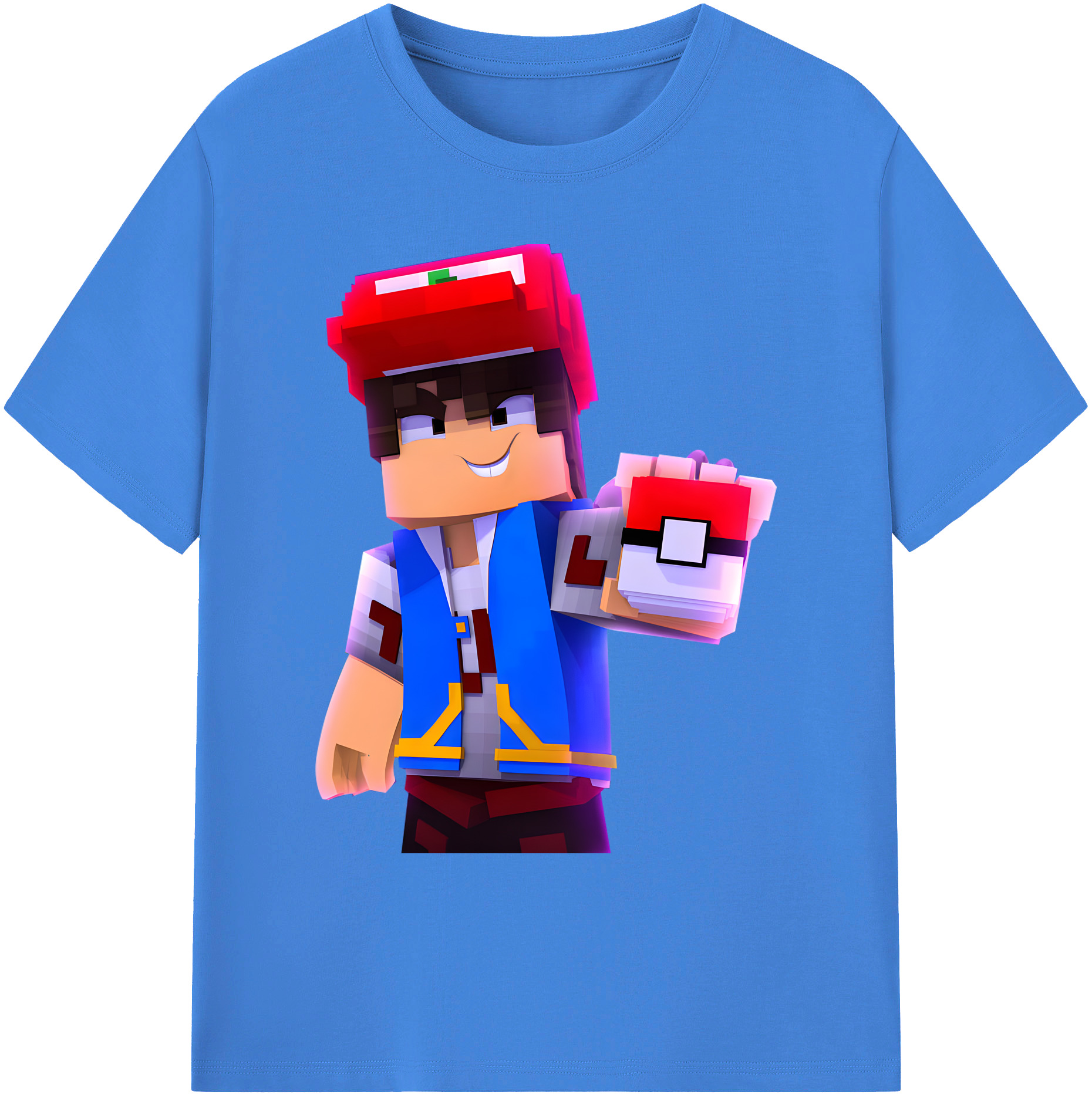 （画像用） マインクラフト ブロックの世界 Minecraft MC Block world 綿100％ メンズ半袖Tシャツ｜肌触りやわらか＆通気性