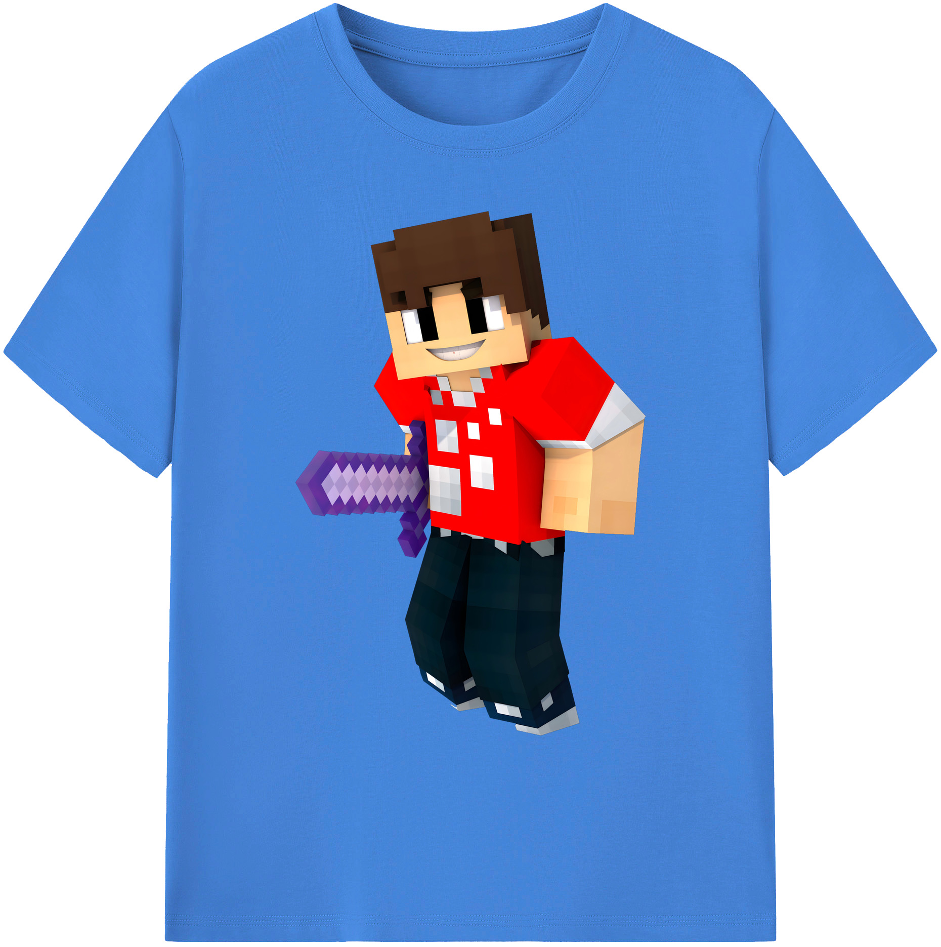（画像用） マインクラフト ブロックの世界 Minecraft MC Block world 綿100％ メンズ半袖Tシャツ｜肌触りやわらか＆通気性