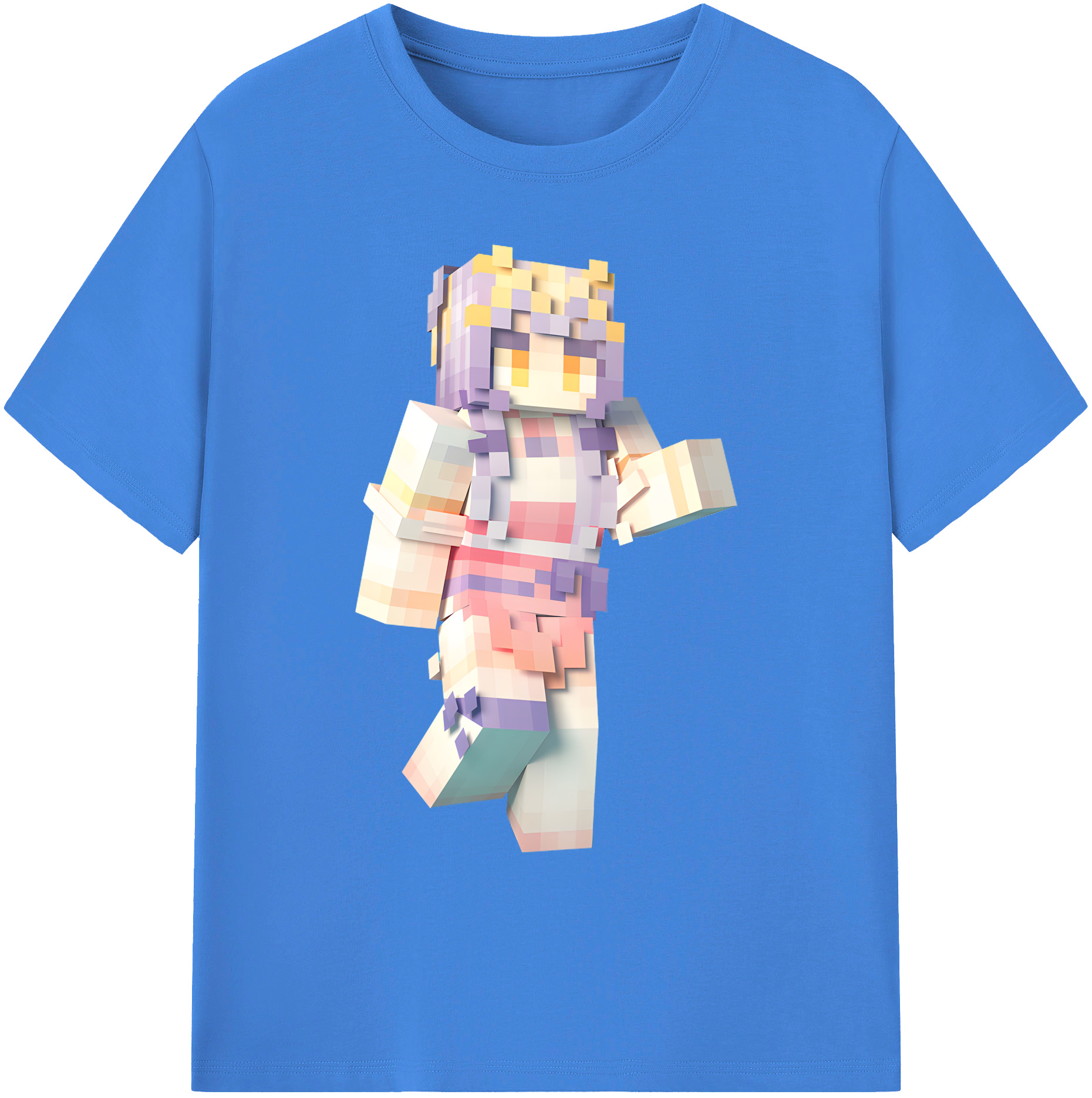 （画像用） マインクラフト ブロックの世界 Minecraft MC Block world 綿100％ メンズ半袖Tシャツ｜肌触りやわらか＆通気性