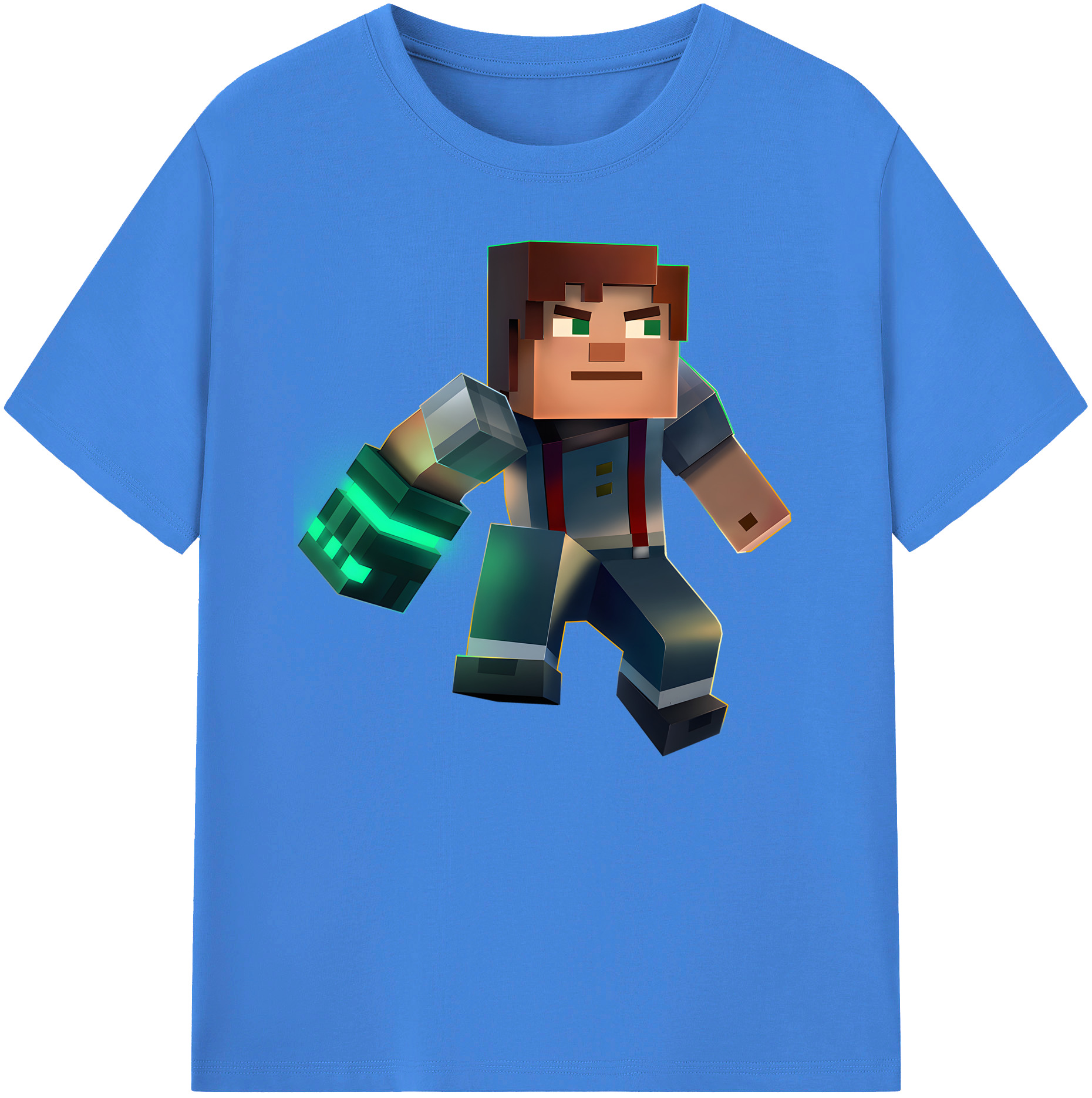 （画像用） マインクラフト ブロックの世界 Minecraft MC Block world 綿100％ メンズ半袖Tシャツ｜肌触りやわらか＆通気性