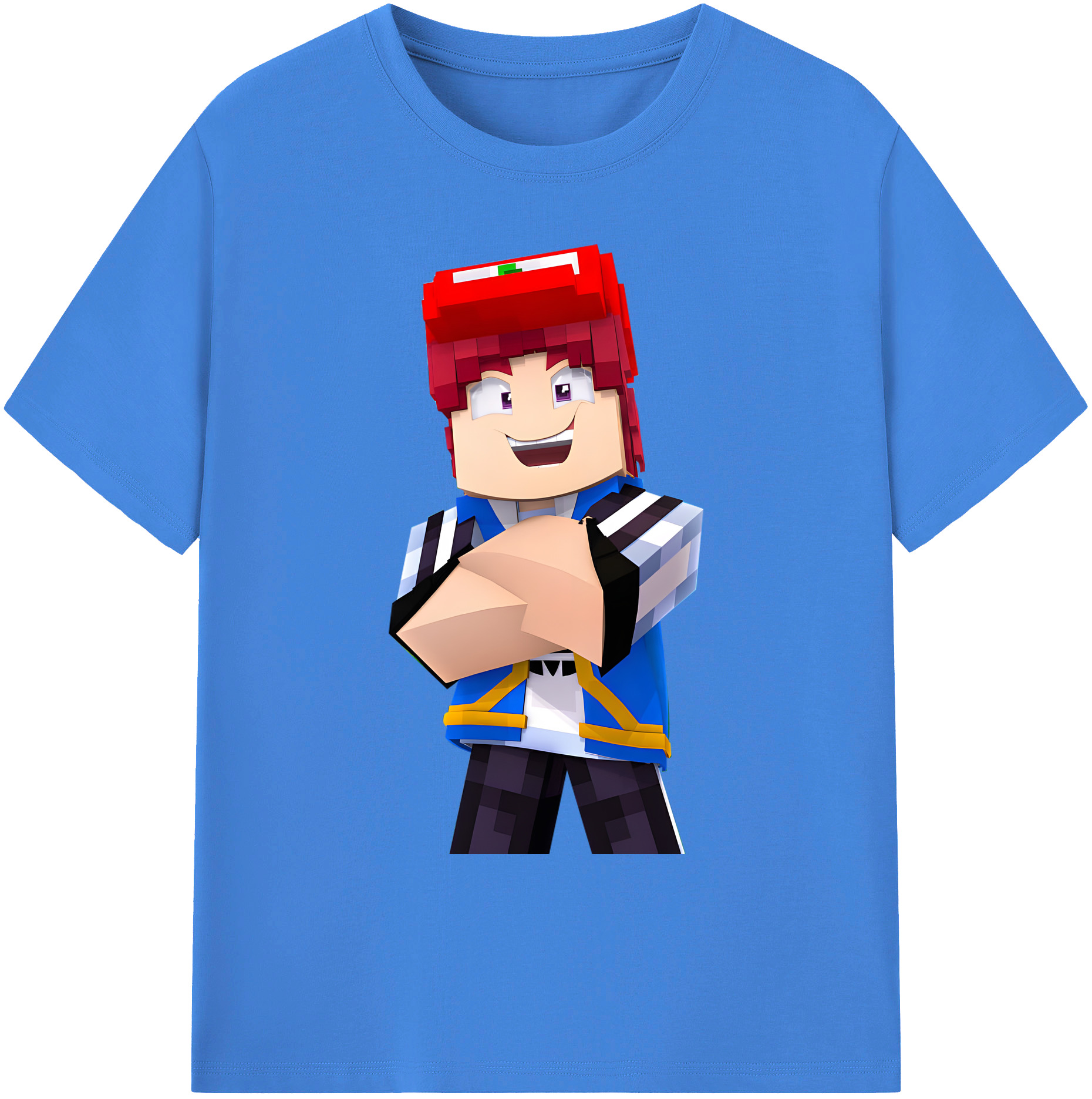（画像用） マインクラフト ブロックの世界 Minecraft MC Block world 綿100％ メンズ半袖Tシャツ｜肌触りやわらか＆通気性