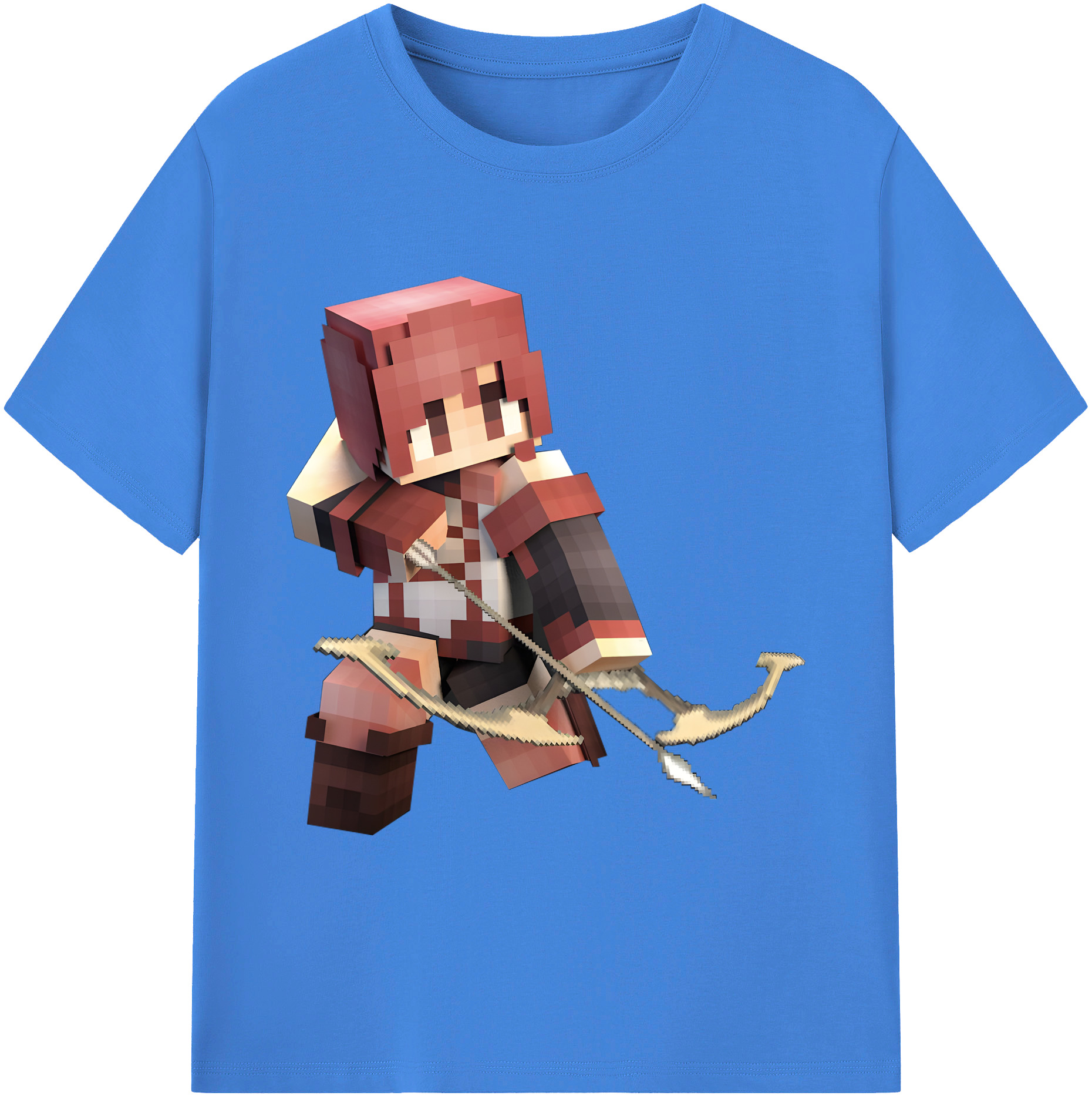 （画像用） マインクラフト ブロックの世界 Minecraft MC Block world 綿100％ メンズ半袖Tシャツ｜肌触りやわらか＆通気性
