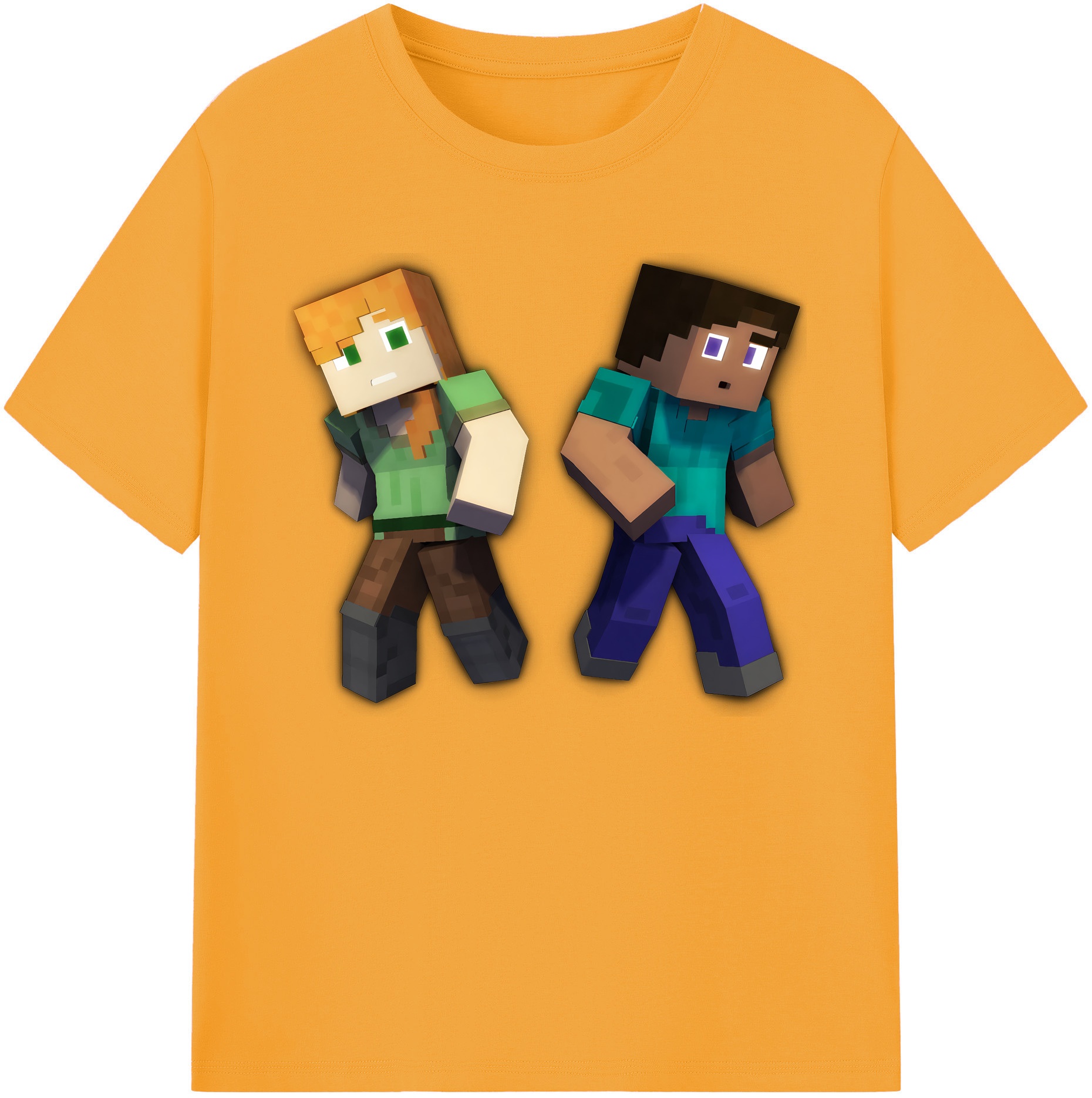 （画像用） マインクラフト ブロックの世界 Minecraft MC Block world 綿100％ メンズ半袖Tシャツ｜肌触りやわらか＆通気性