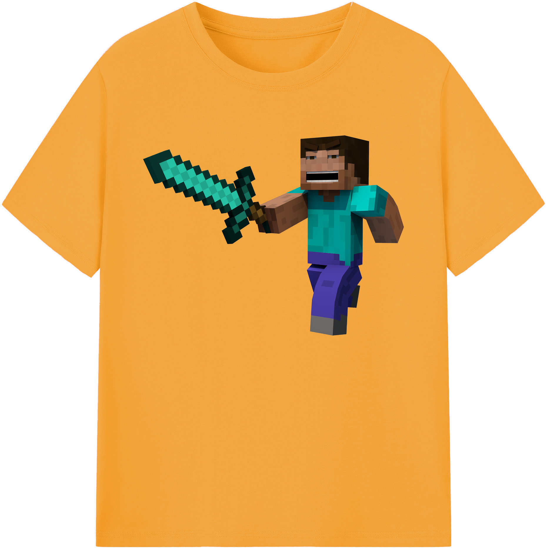 （画像用） マインクラフト ブロックの世界 Minecraft MC Block world 綿100％ メンズ半袖Tシャツ｜肌触りやわらか＆通気性