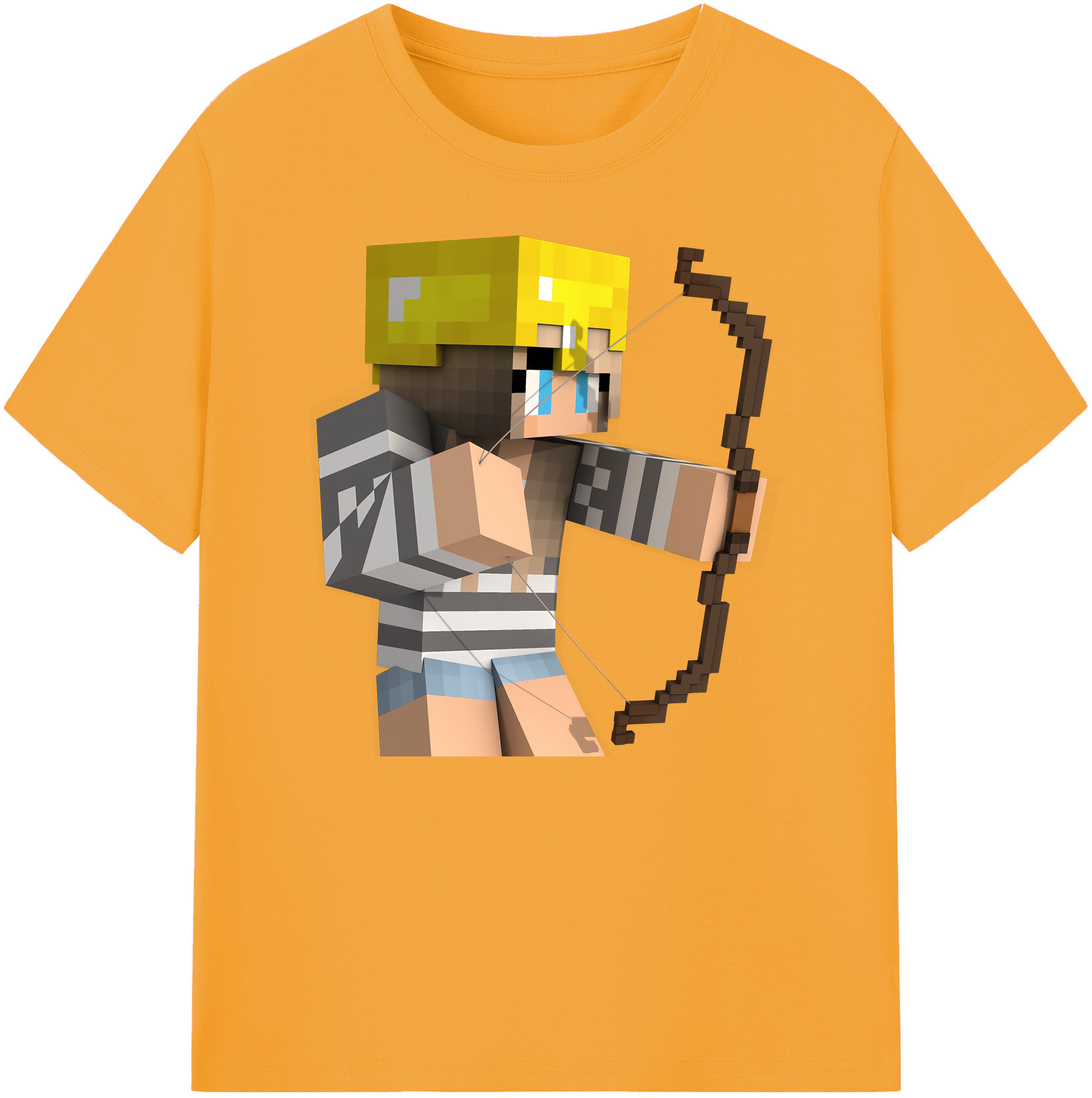 （画像用） マインクラフト ブロックの世界 Minecraft MC Block world 綿100％ メンズ半袖Tシャツ｜肌触りやわらか＆通気性