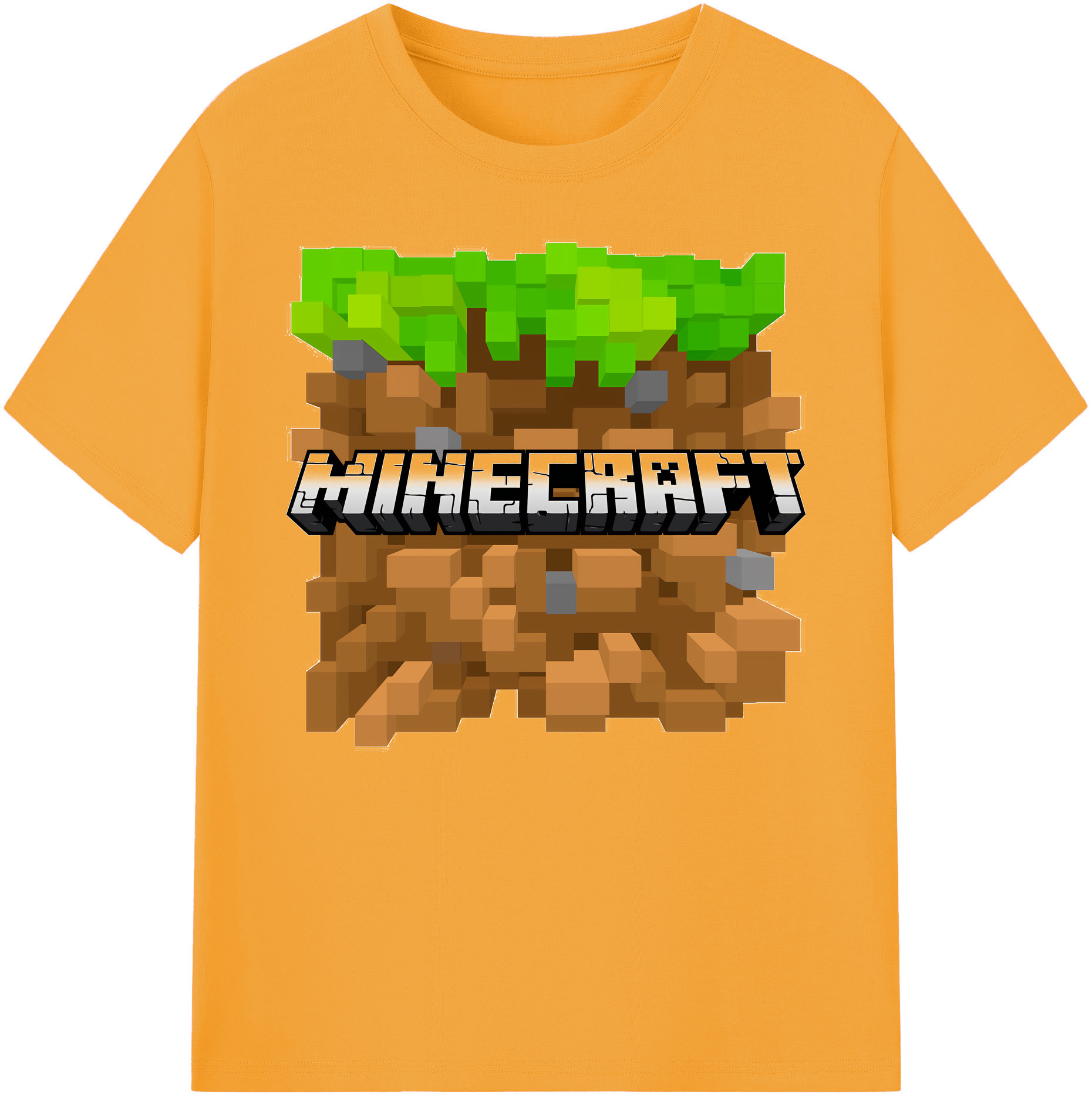（画像用） マインクラフト ブロックの世界 Minecraft MC Block world 綿100％ メンズ半袖Tシャツ｜肌触りやわらか＆通気性