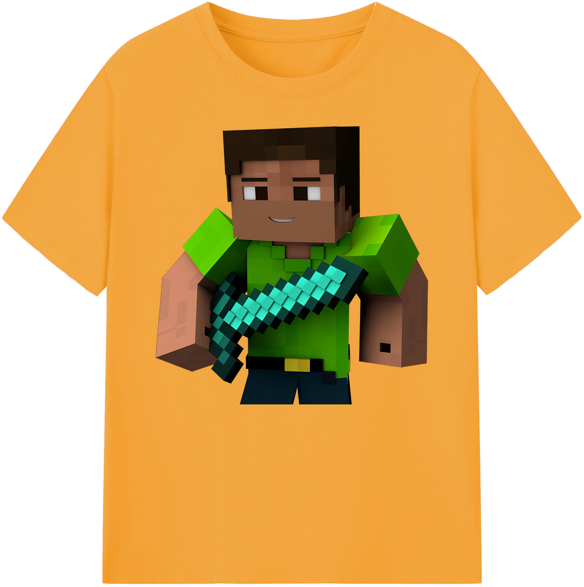 （画像用） マインクラフト ブロックの世界 Minecraft MC Block world 綿100％ メンズ半袖Tシャツ｜肌触りやわらか＆通気性