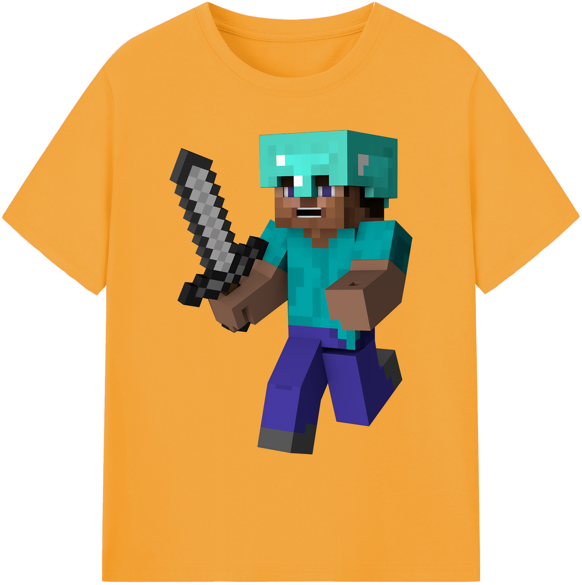 （画像用） マインクラフト ブロックの世界 Minecraft MC Block world 綿100％ メンズ半袖Tシャツ｜肌触りやわらか＆通気性