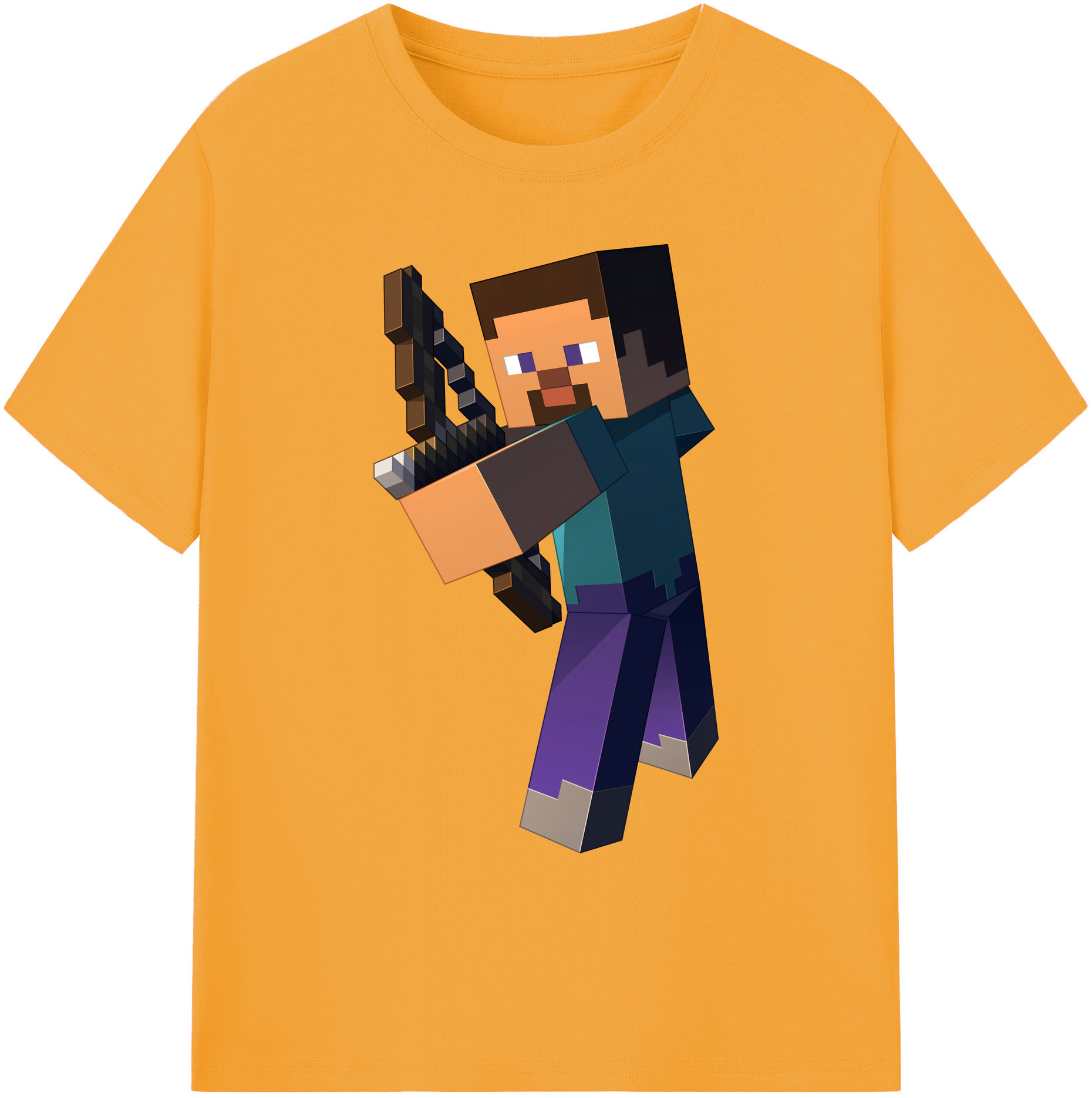 （画像用） マインクラフト ブロックの世界 Minecraft MC Block world 綿100％ メンズ半袖Tシャツ｜肌触りやわらか＆通気性