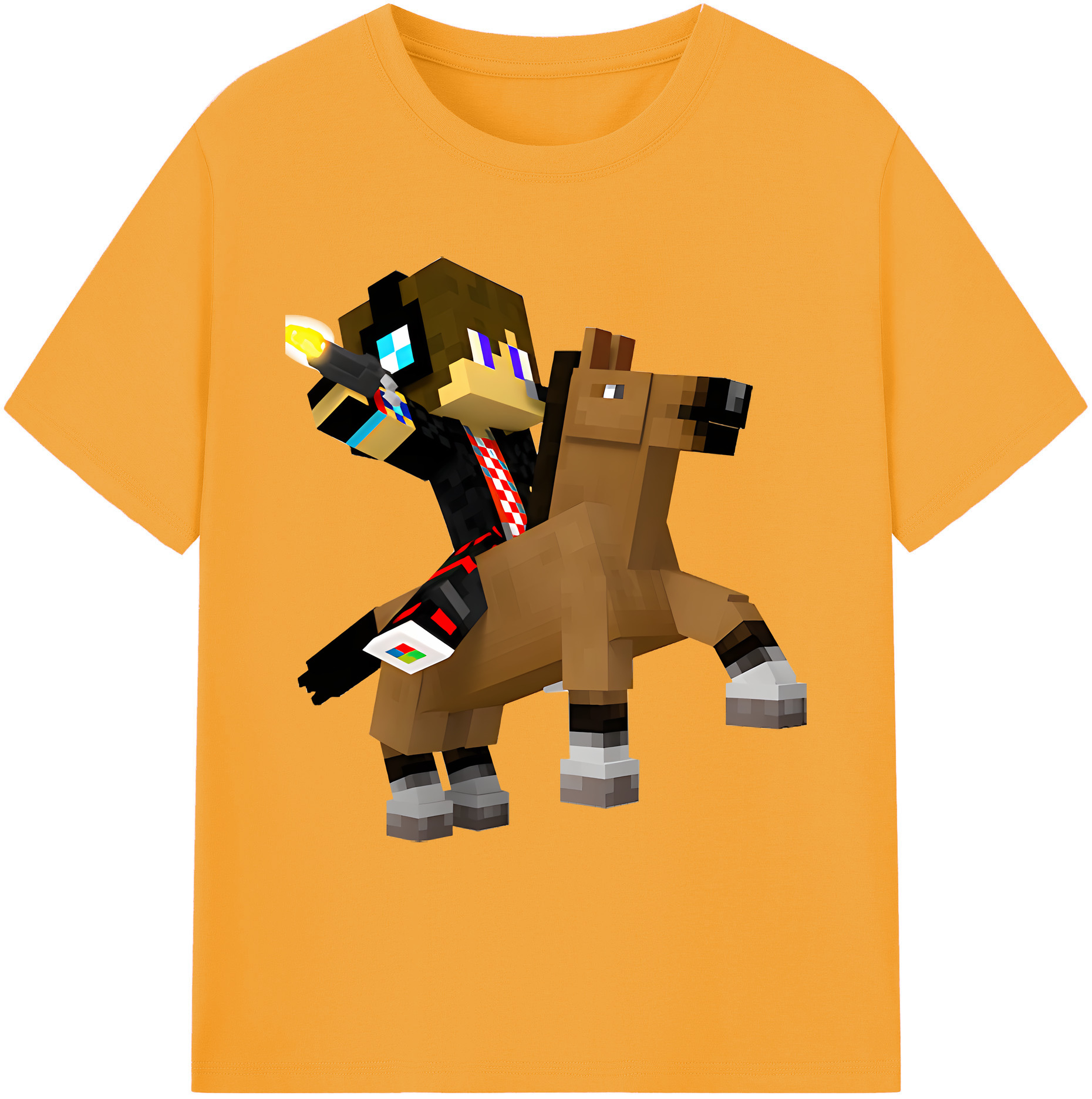 （画像用） マインクラフト ブロックの世界 Minecraft MC Block world 綿100％ メンズ半袖Tシャツ｜肌触りやわらか＆通気性