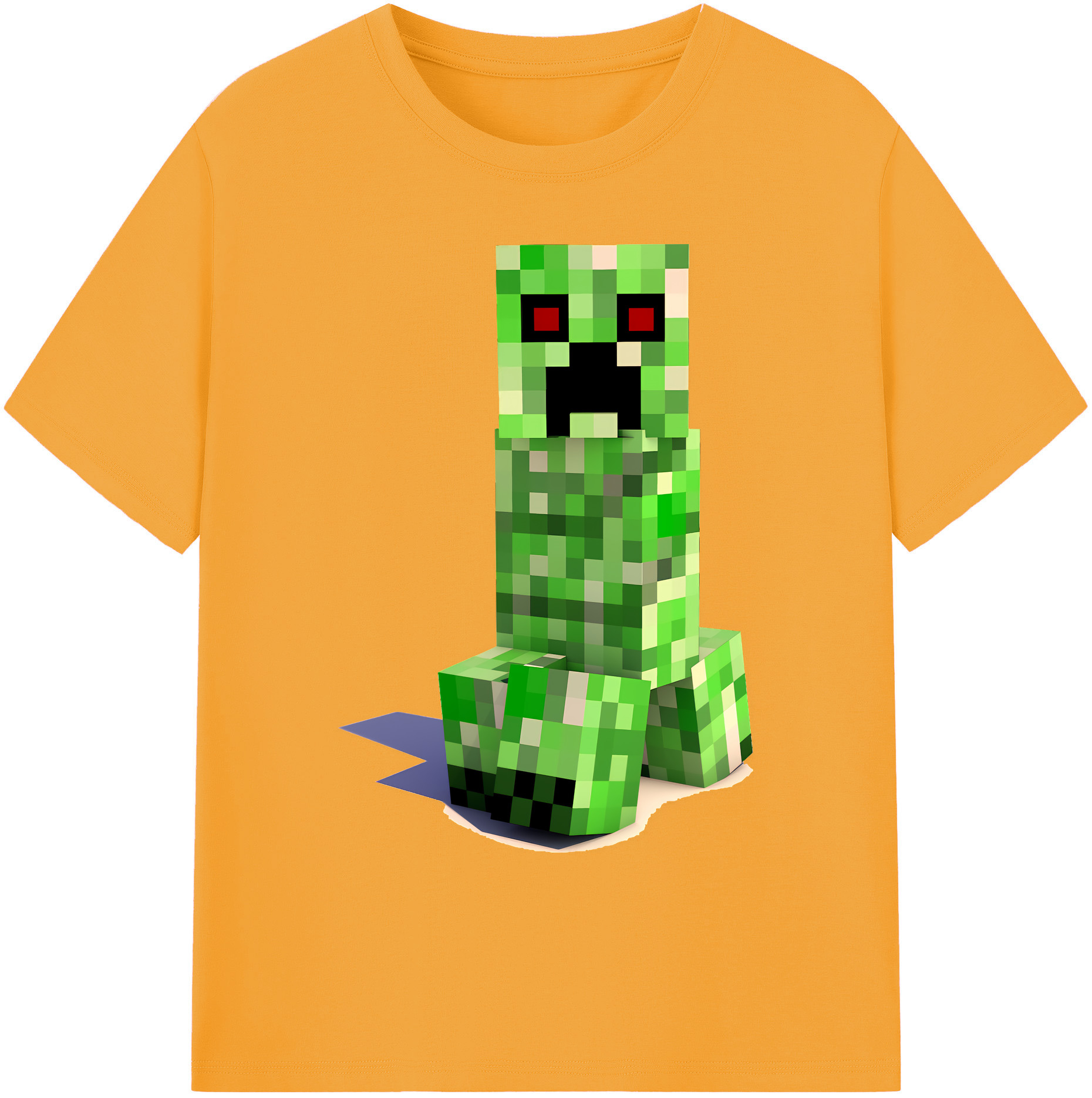 （画像用） マインクラフト ブロックの世界 Minecraft MC Block world 綿100％ メンズ半袖Tシャツ｜肌触りやわらか＆通気性