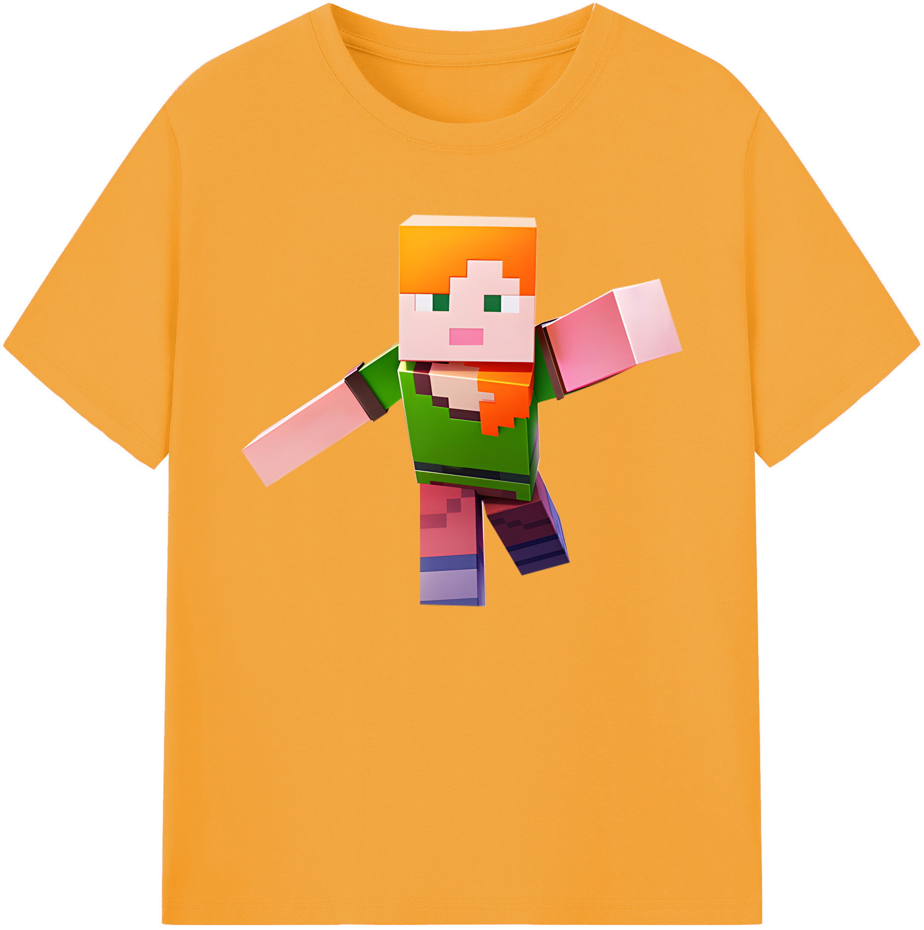 （画像用） マインクラフト ブロックの世界 Minecraft MC Block world 綿100％ メンズ半袖Tシャツ｜肌触りやわらか＆通気性