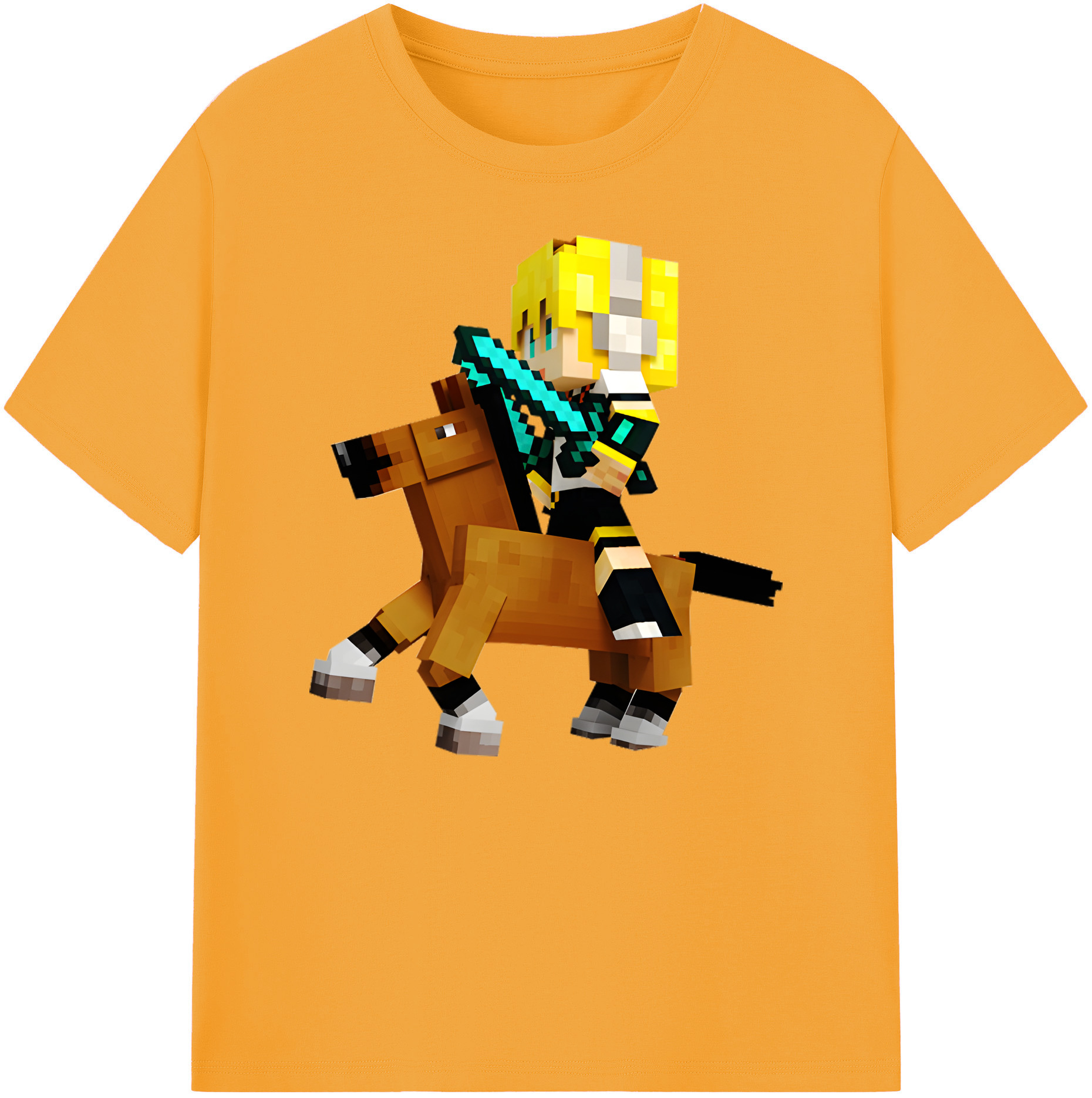 （画像用） マインクラフト ブロックの世界 Minecraft MC Block world 綿100％ メンズ半袖Tシャツ｜肌触りやわらか＆通気性