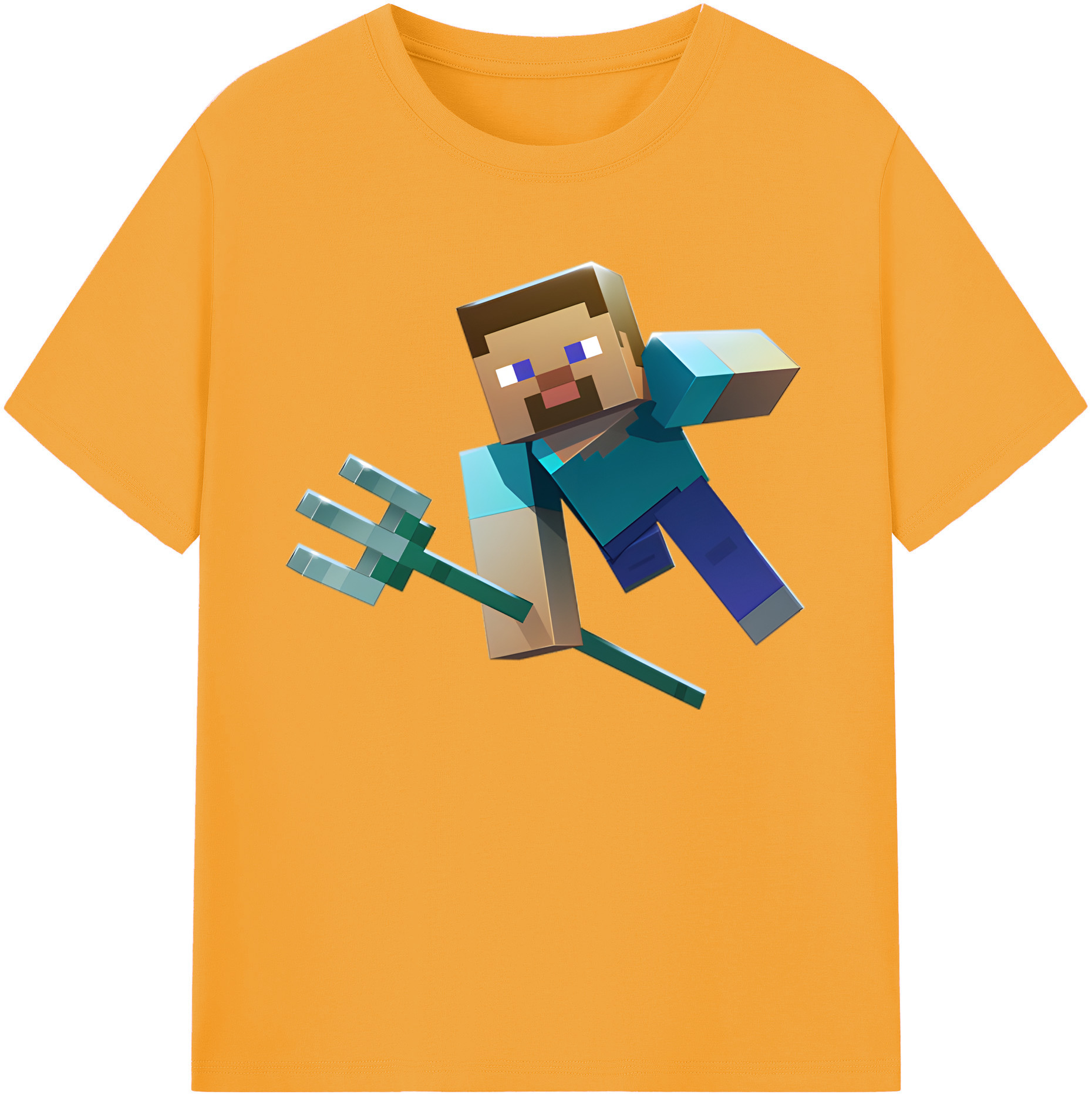 （画像用） マインクラフト ブロックの世界 Minecraft MC Block world 綿100％ メンズ半袖Tシャツ｜肌触りやわらか＆通気性