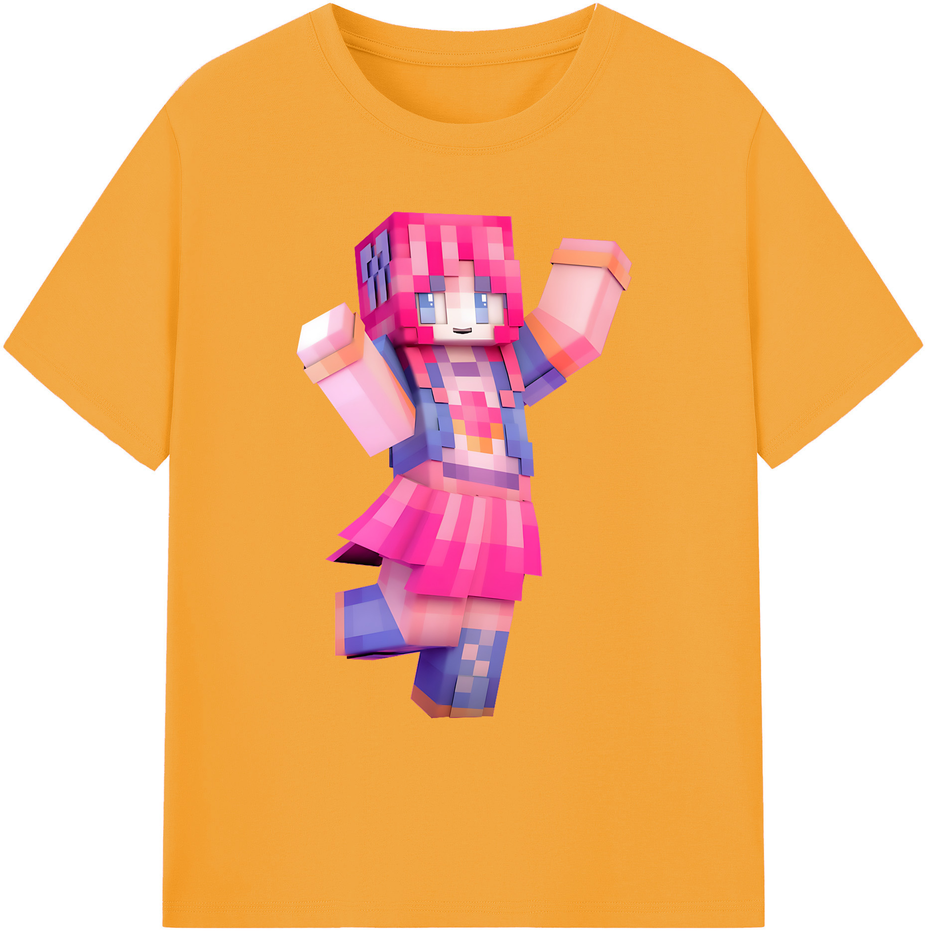 （画像用） マインクラフト ブロックの世界 Minecraft MC Block world 綿100％ メンズ半袖Tシャツ｜肌触りやわらか＆通気性