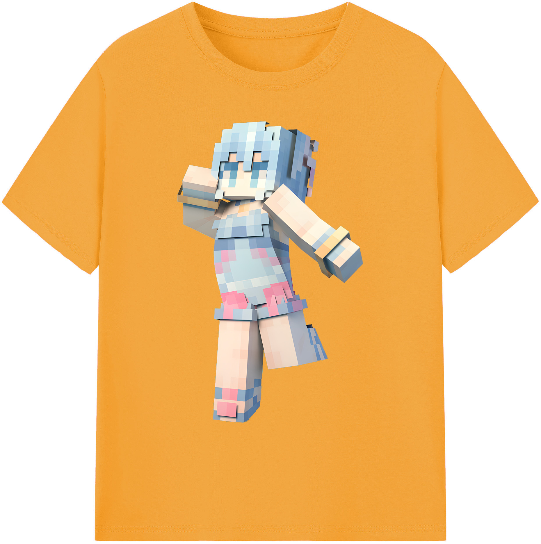 （画像用） マインクラフト ブロックの世界 Minecraft MC Block world 綿100％ メンズ半袖Tシャツ｜肌触りやわらか＆通気性
