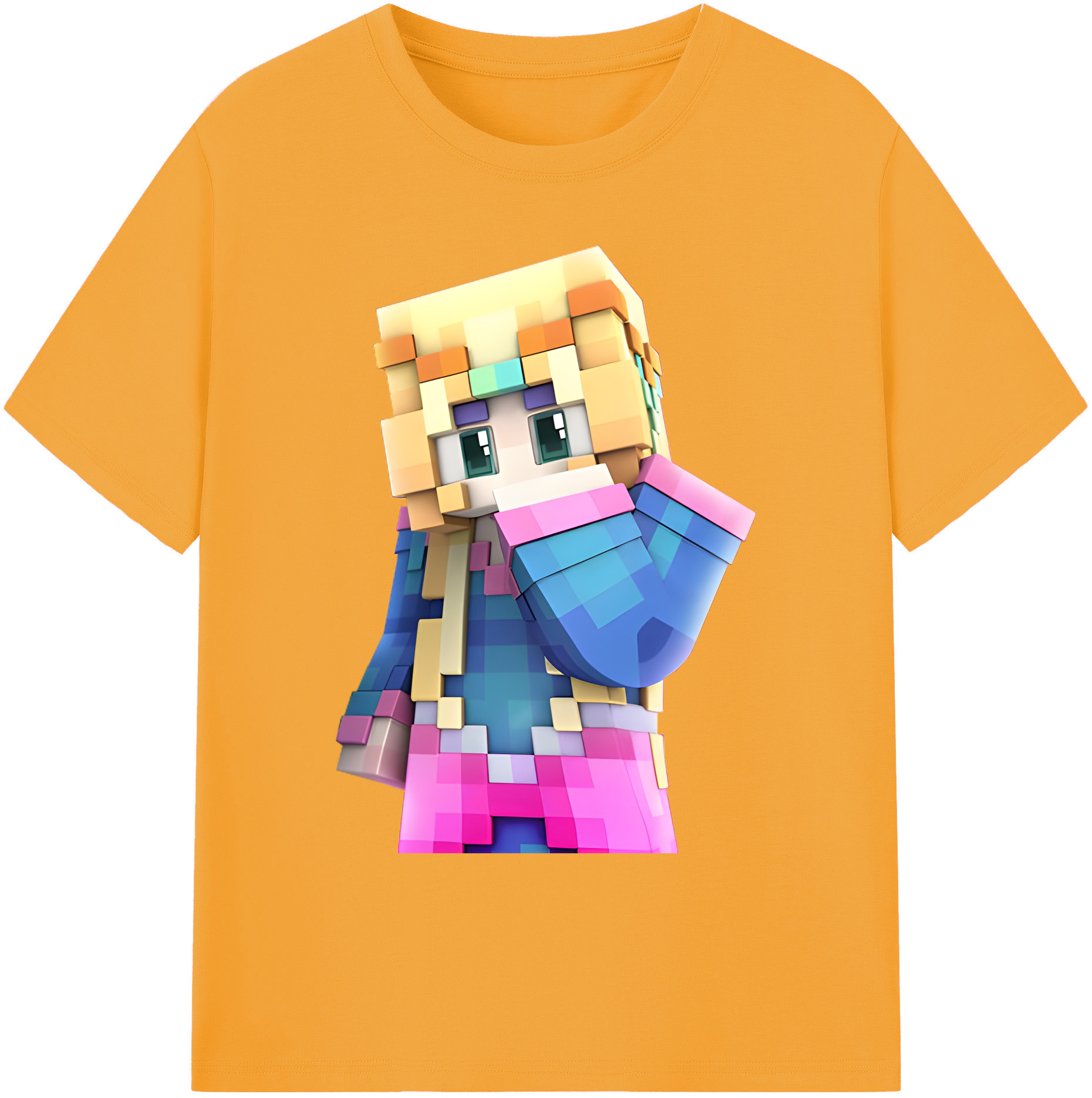 （画像用） マインクラフト ブロックの世界 Minecraft MC Block world 綿100％ メンズ半袖Tシャツ｜肌触りやわらか＆通気性