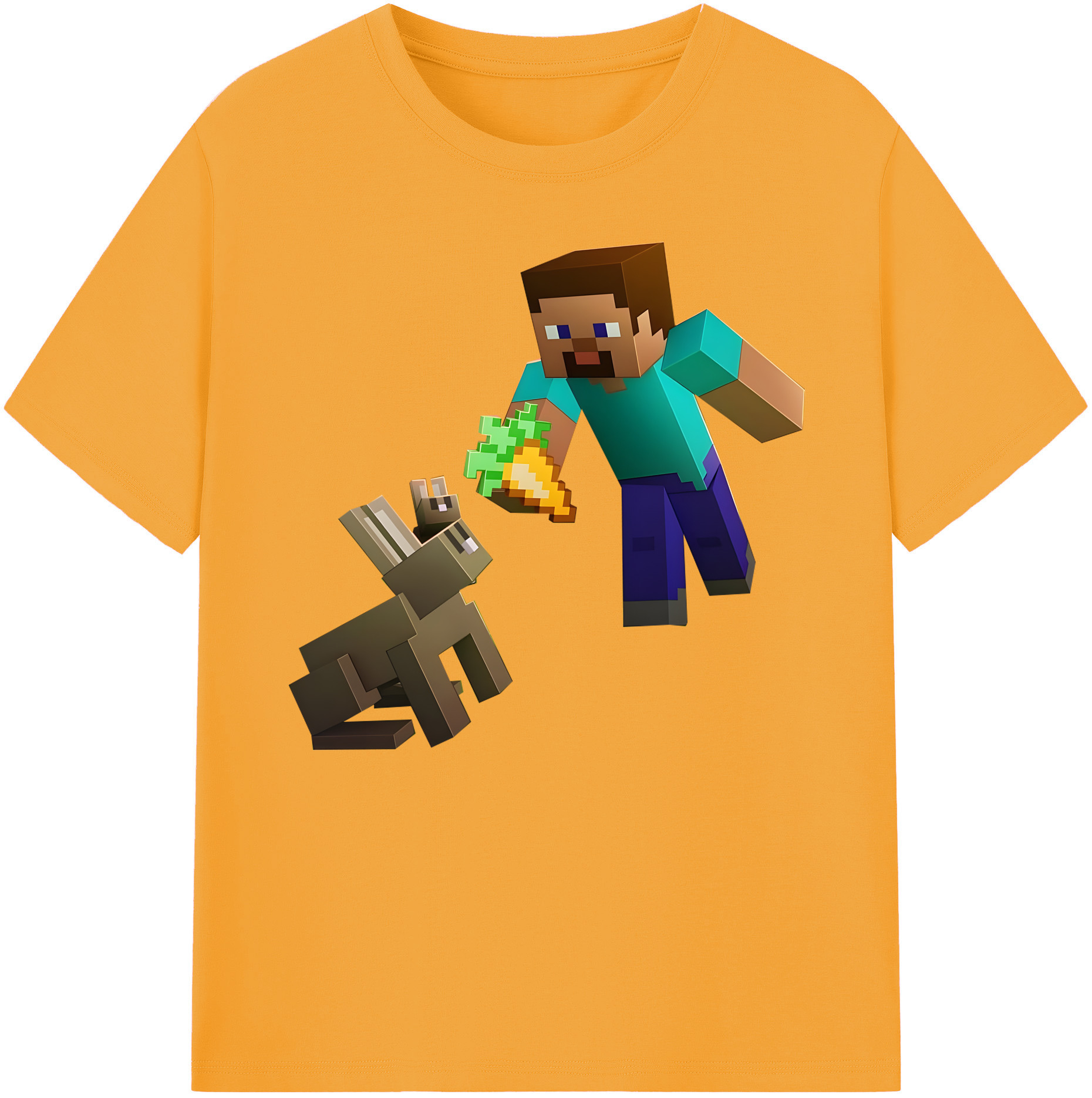 （画像用） マインクラフト ブロックの世界 Minecraft MC Block world 綿100％ メンズ半袖Tシャツ｜肌触りやわらか＆通気性