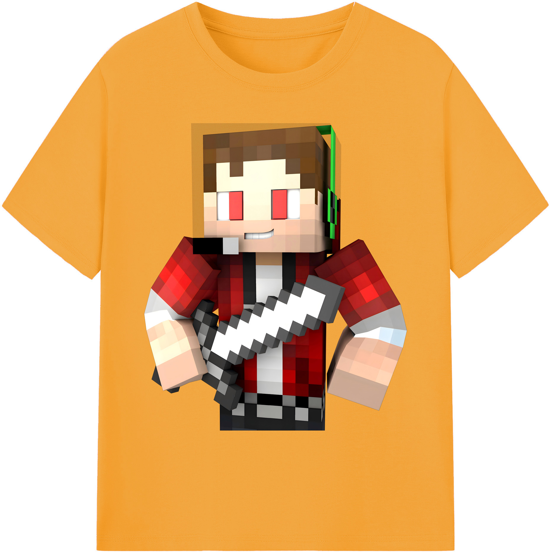 （画像用） マインクラフト ブロックの世界 Minecraft MC Block world 綿100％ メンズ半袖Tシャツ｜肌触りやわらか＆通気性