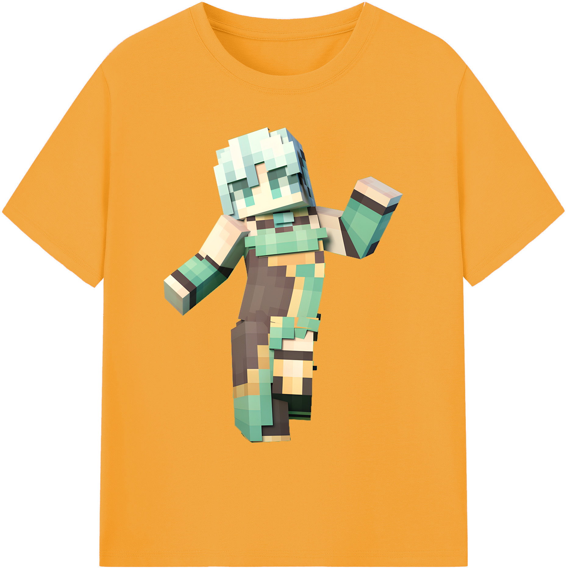 （画像用） マインクラフト ブロックの世界 Minecraft MC Block world 綿100％ メンズ半袖Tシャツ｜肌触りやわらか＆通気性