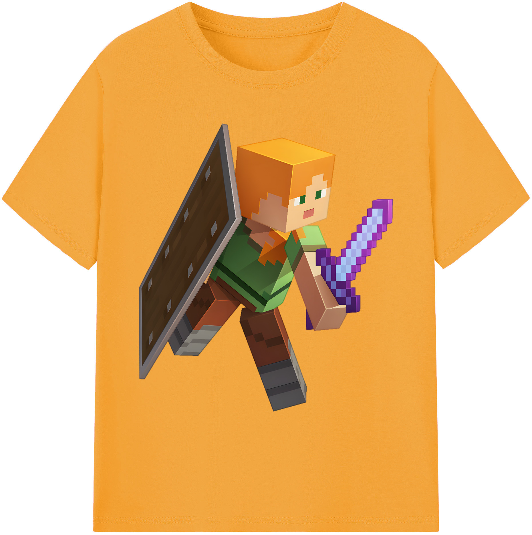 （画像用） マインクラフト ブロックの世界 Minecraft MC Block world 綿100％ メンズ半袖Tシャツ｜肌触りやわらか＆通気性