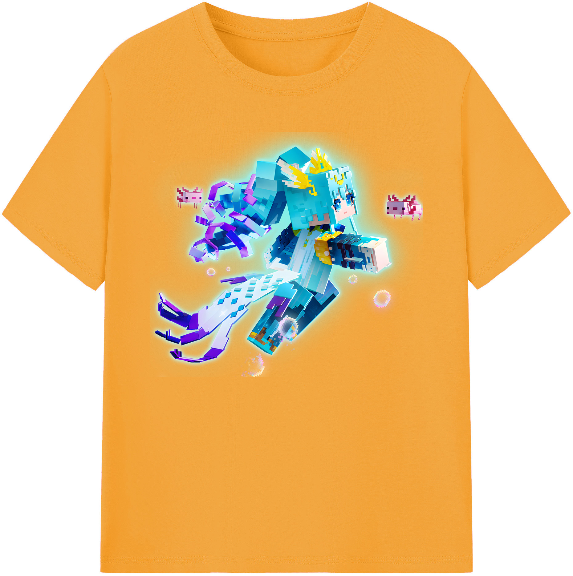 （画像用） マインクラフト ブロックの世界 Minecraft MC Block world 綿100％ メンズ半袖Tシャツ｜肌触りやわらか＆通気性