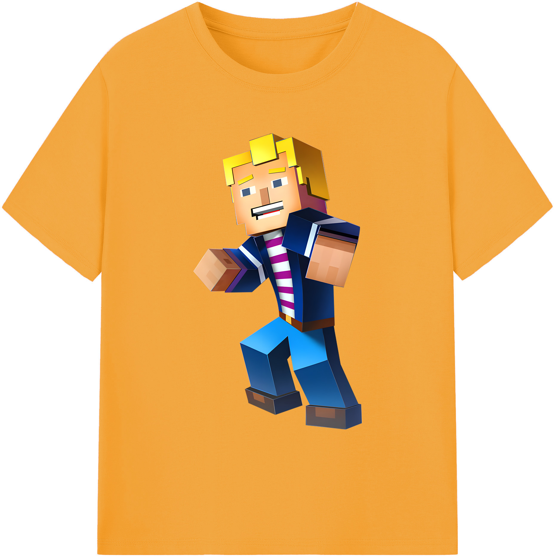 （画像用） マインクラフト ブロックの世界 Minecraft MC Block world 綿100％ メンズ半袖Tシャツ｜肌触りやわらか＆通気性