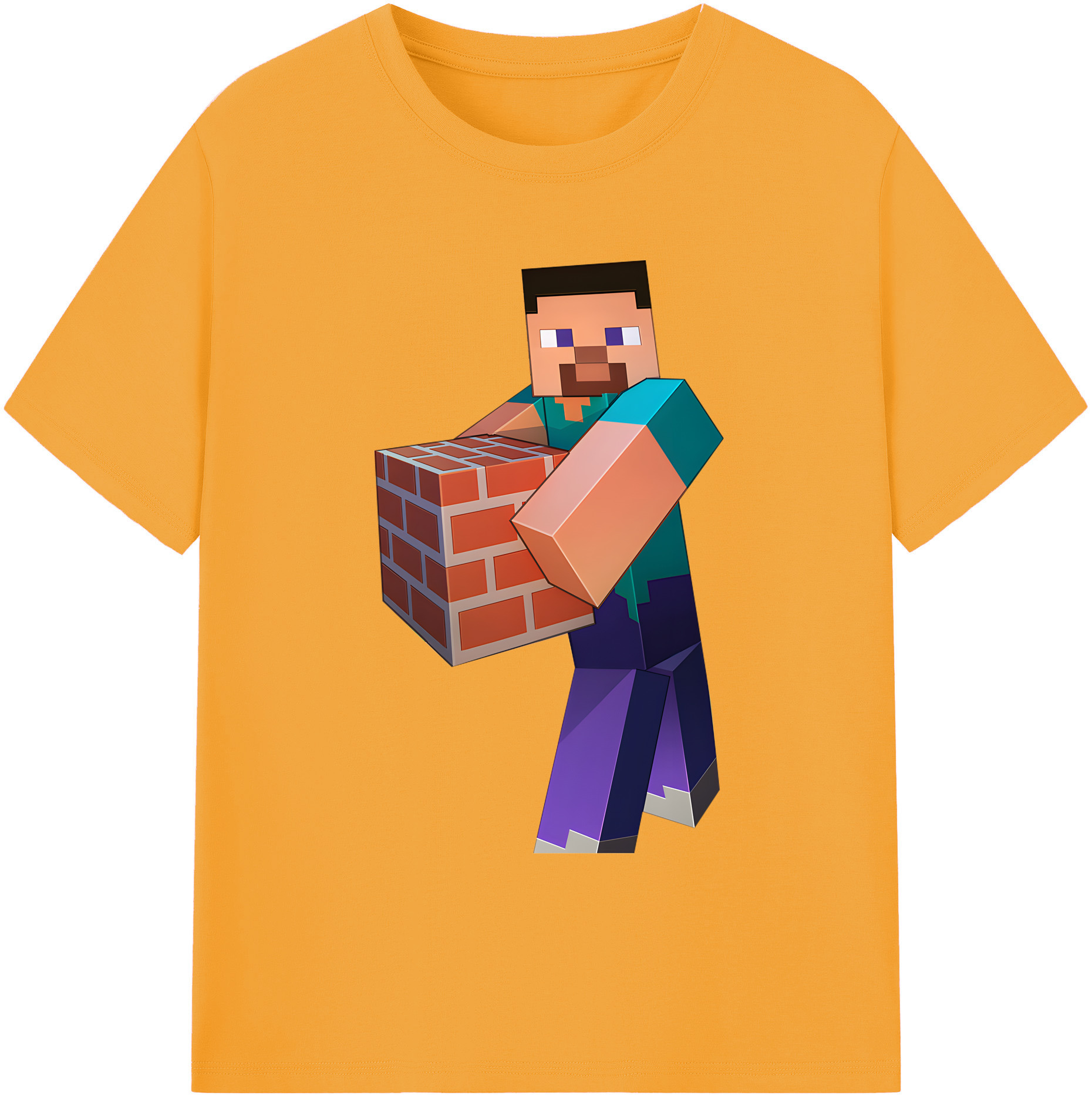 （画像用） マインクラフト ブロックの世界 Minecraft MC Block world 綿100％ メンズ半袖Tシャツ｜肌触りやわらか＆通気性